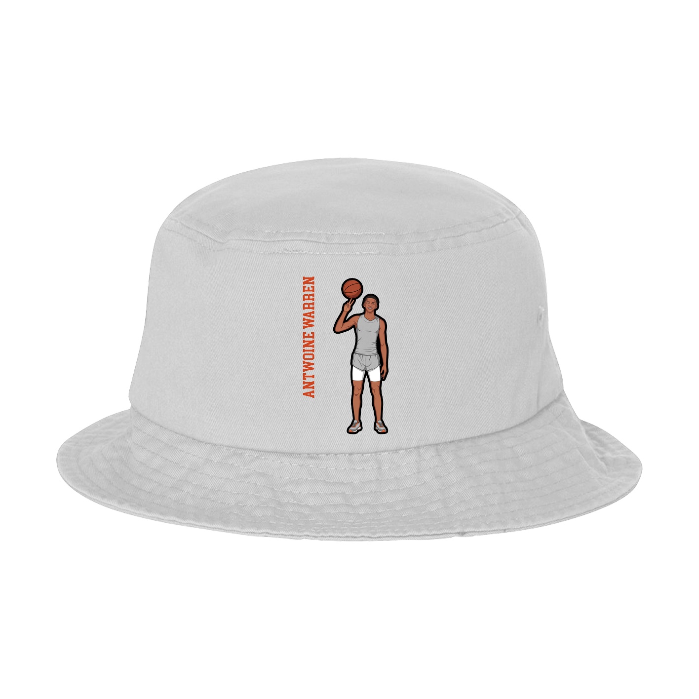 Bucket Cap — Name Vertical in White