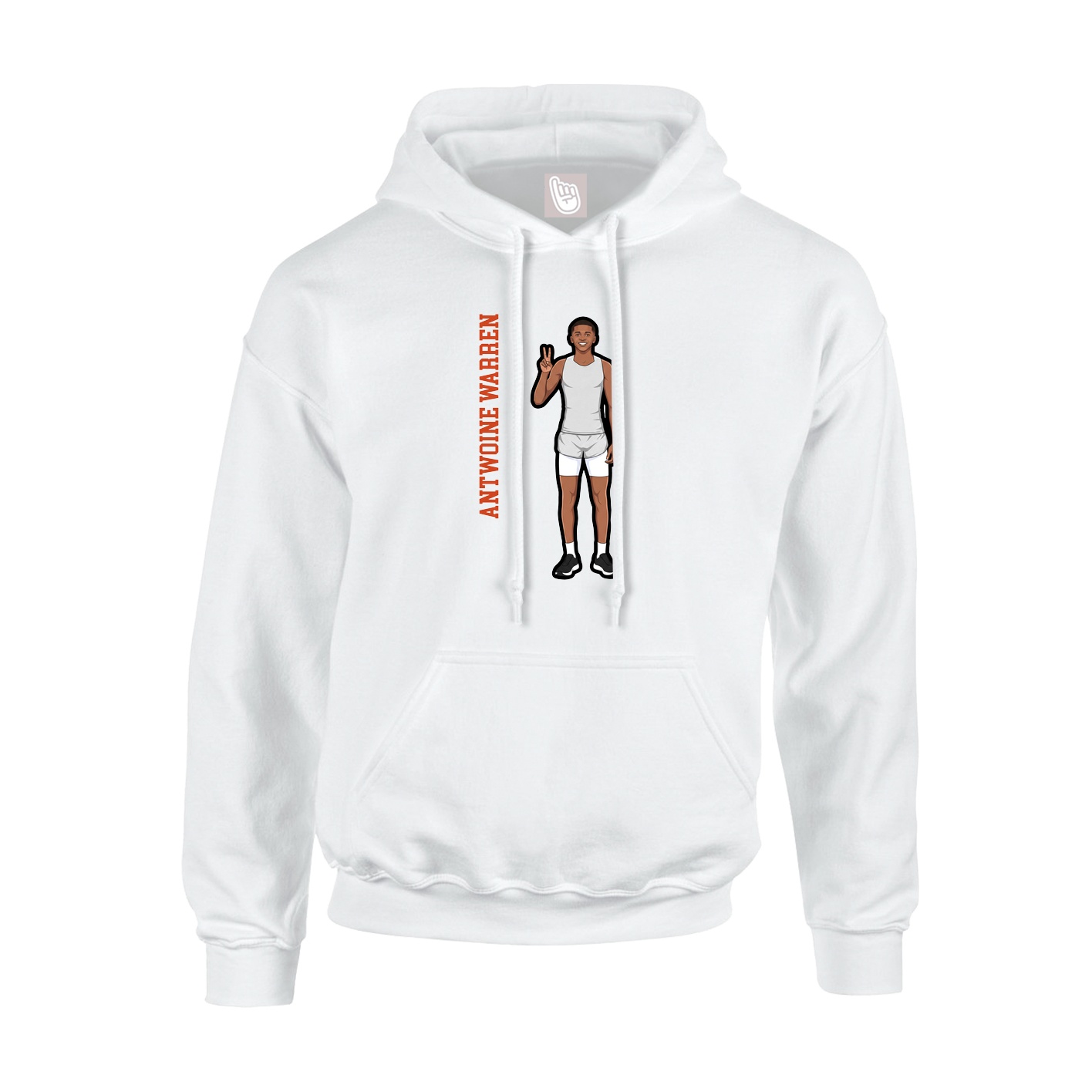Hoodie — Name Vertical in White