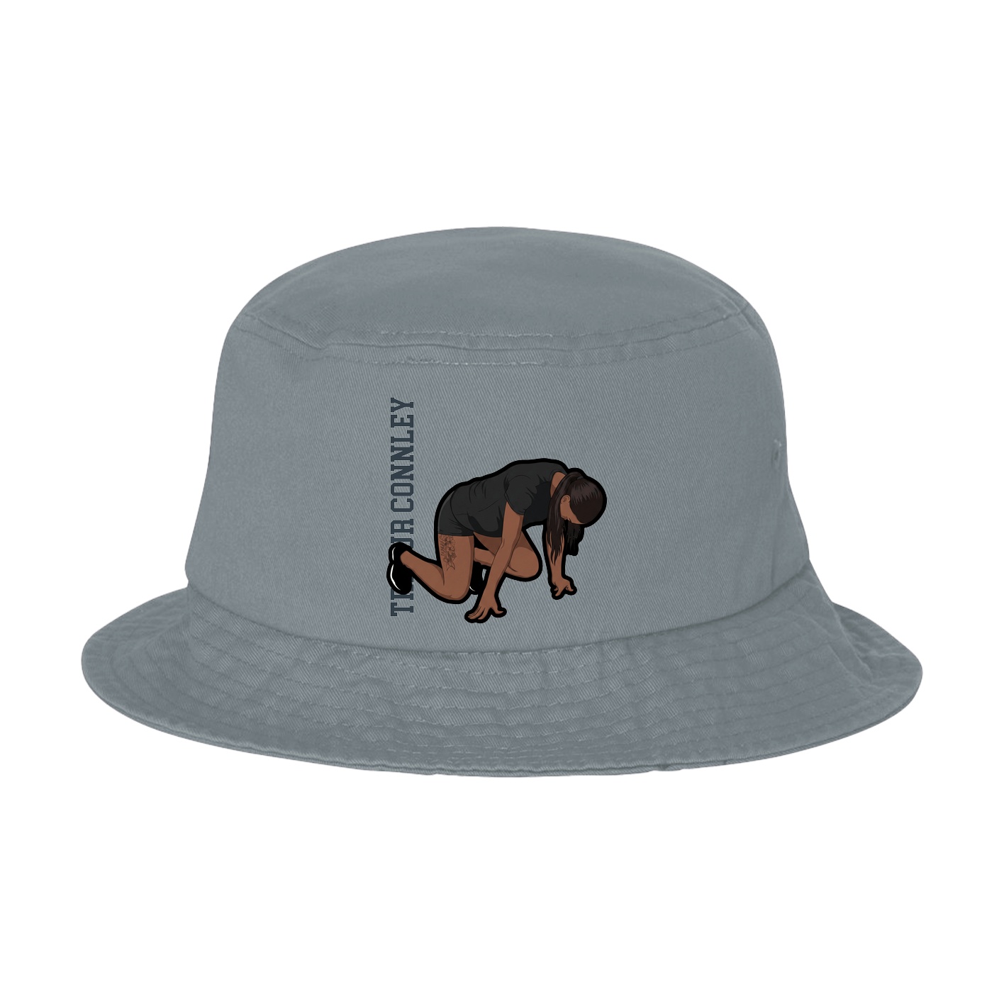 Bucket Cap — Name Vertical in Grey