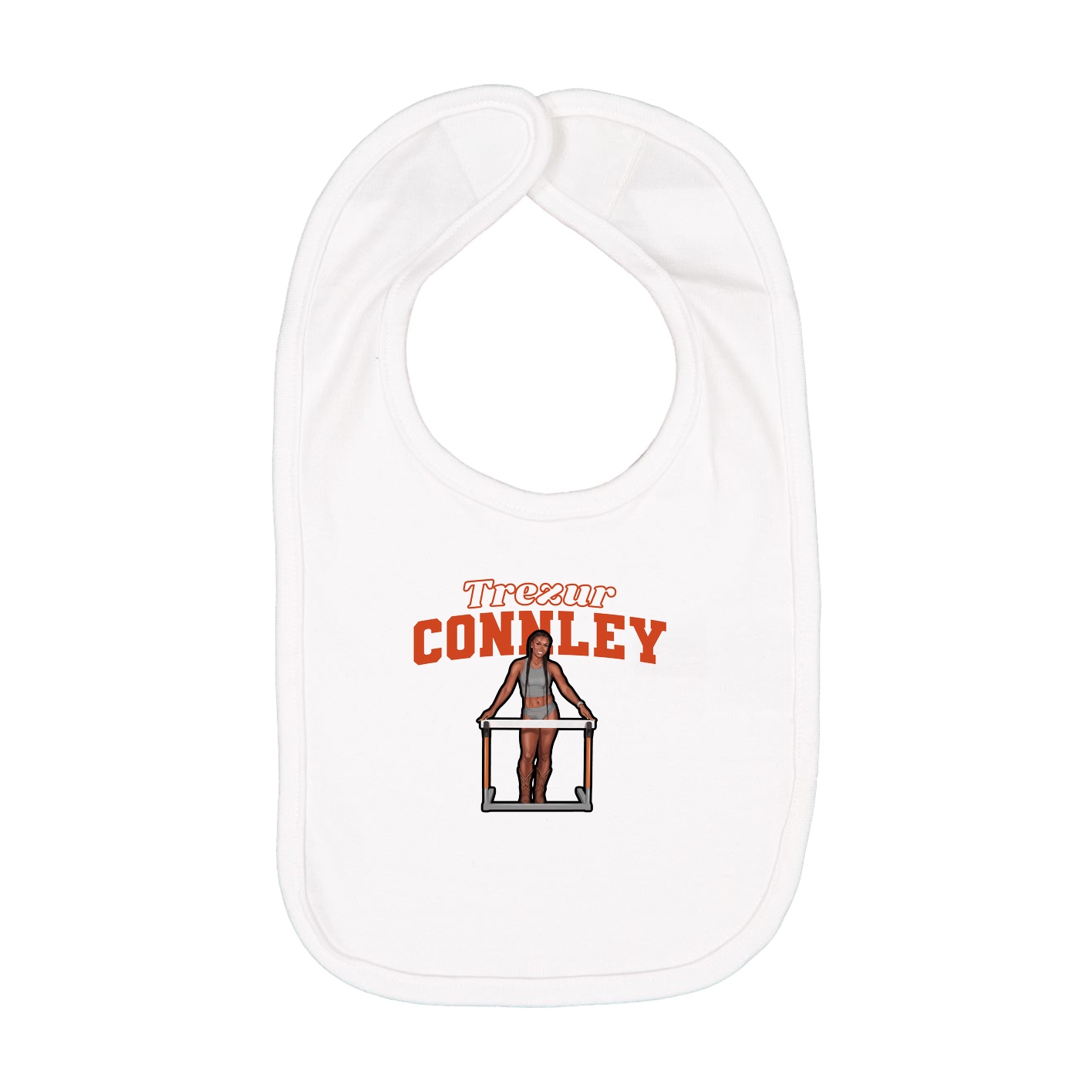 Infant Bib — Name Arch in White