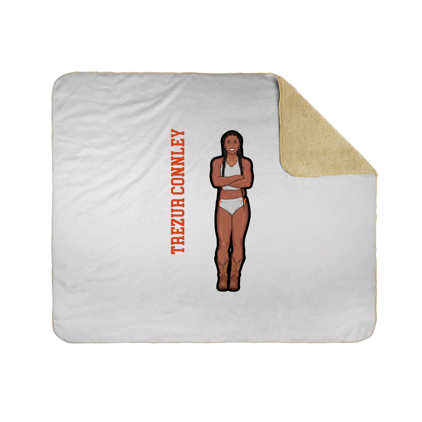 Throw Blanket — Name Vertical in White