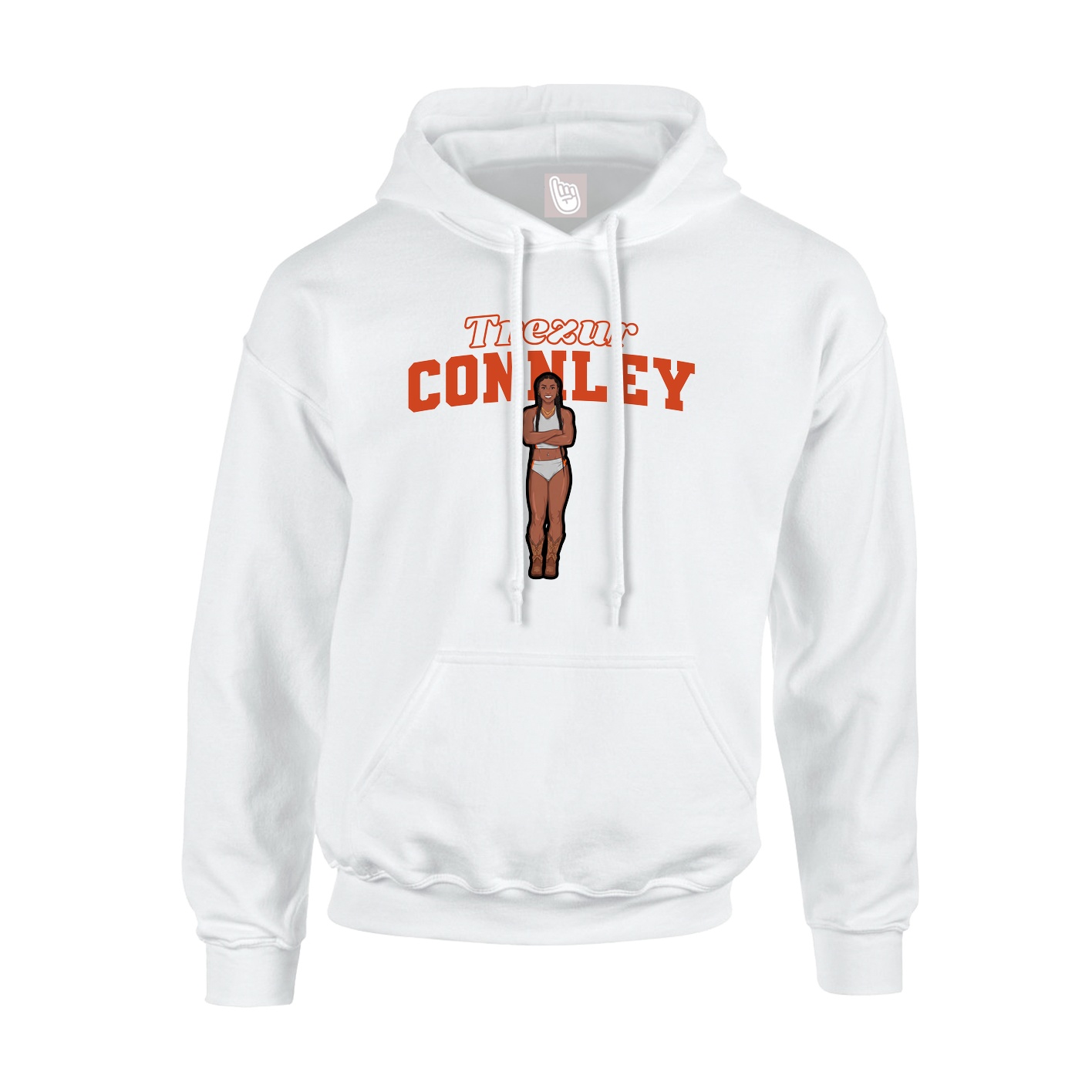 Youth Hoodie — Name Arch in White