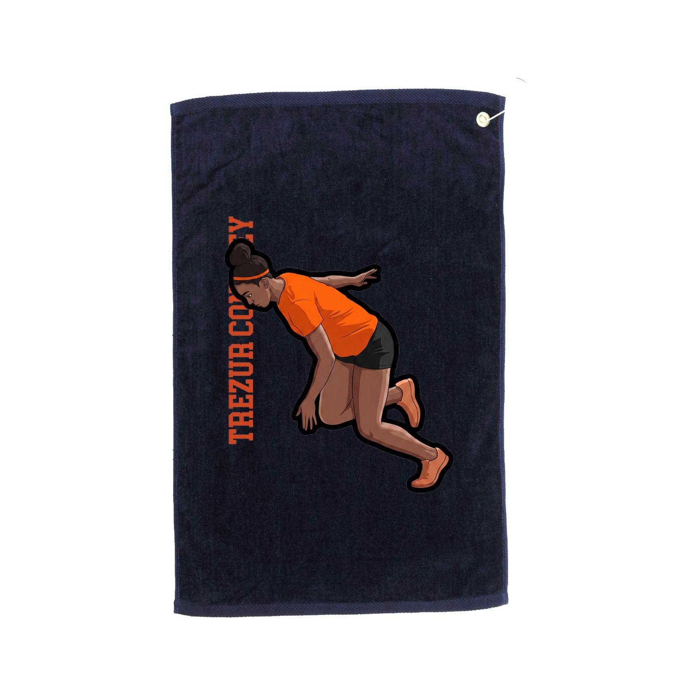 Golf Towel — Name Vertical in Navy