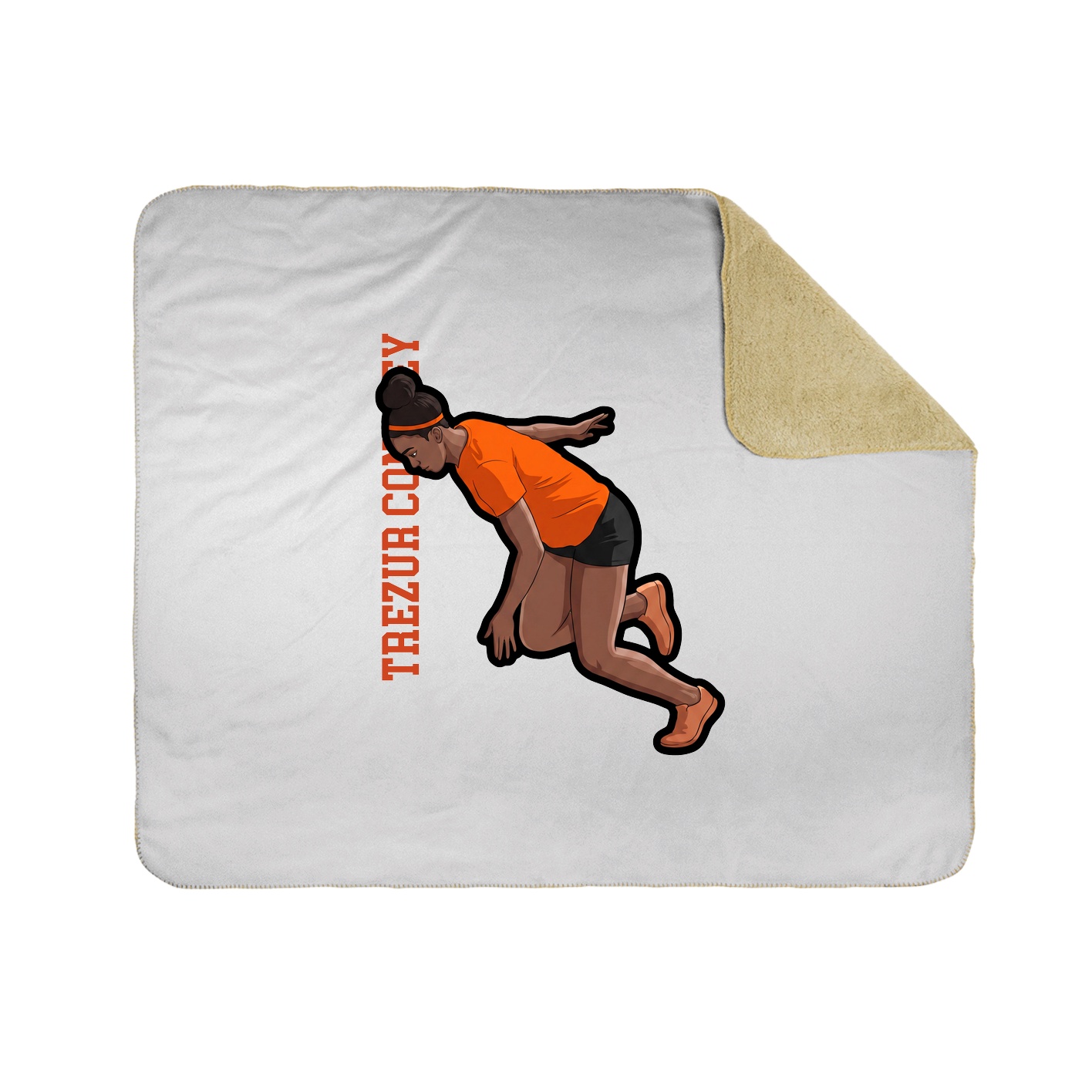 Throw Blanket — Name Vertical in White