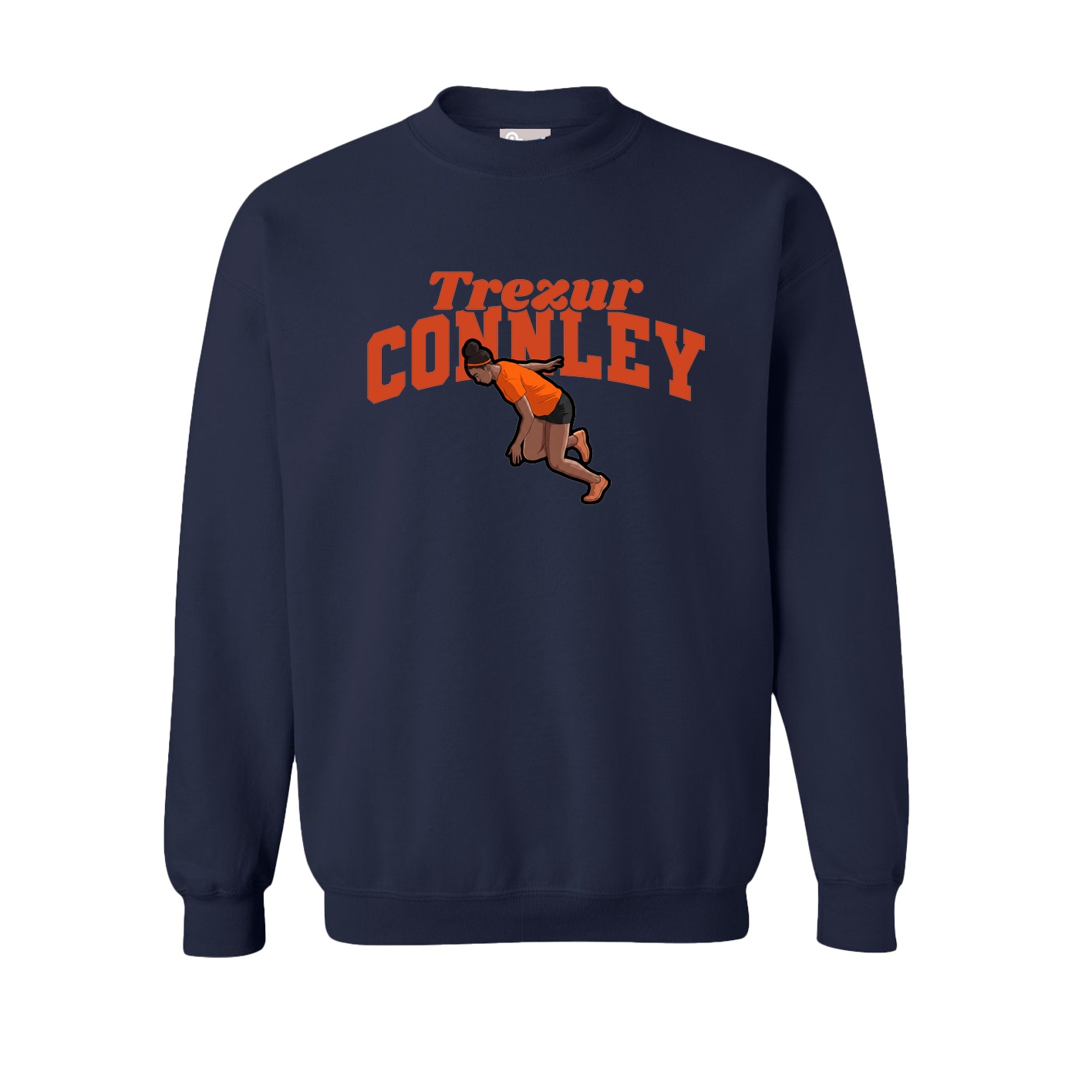 Fleece Crew — Signature Arch in Navy