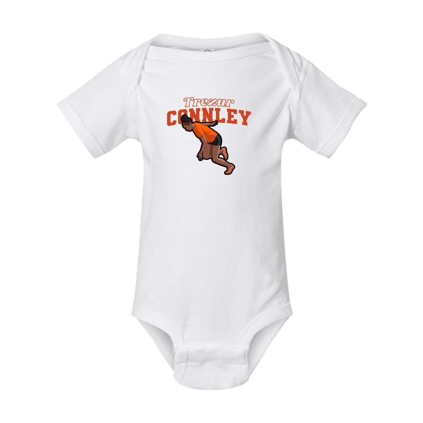 Baby Onesie — Name Arch in White