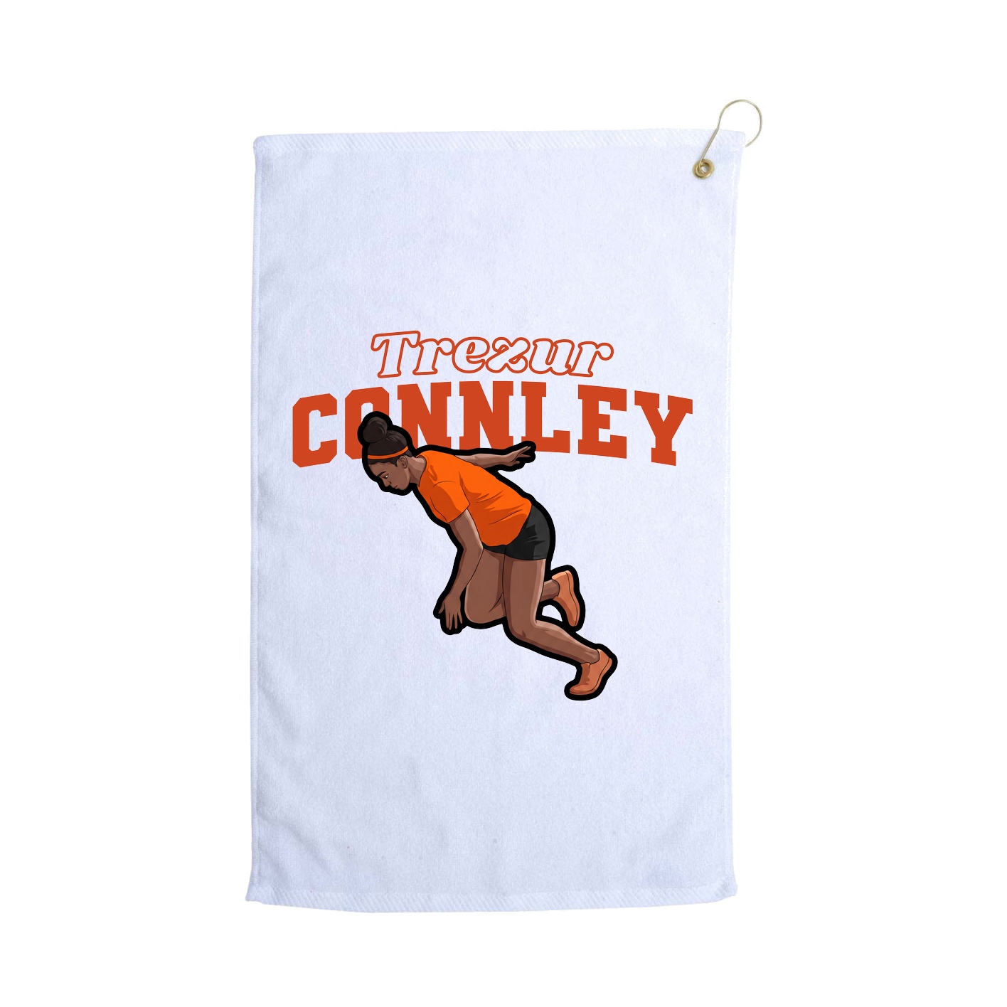 Golf Towel — Name Arch in White