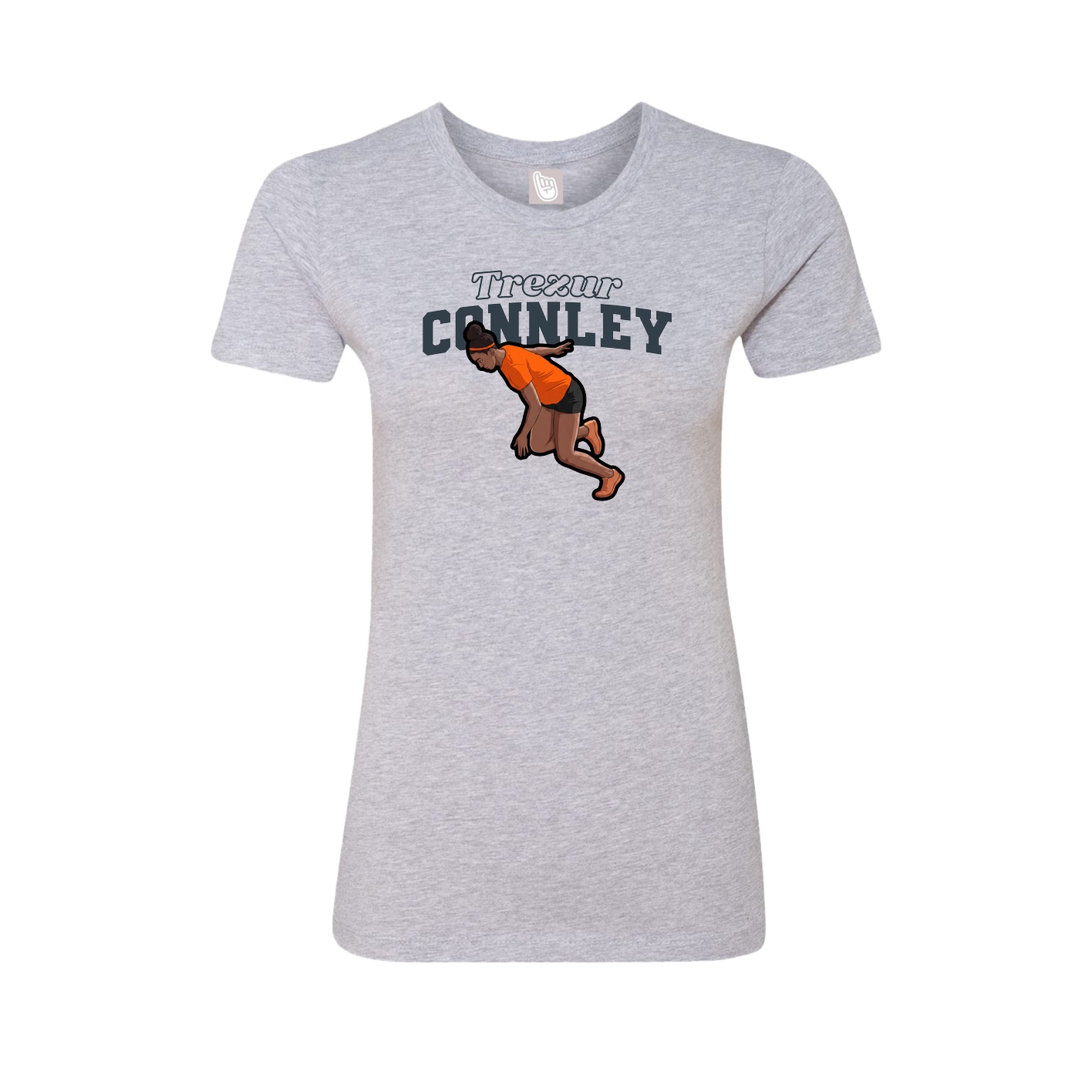 Womens Tee — Name Arch in Grey