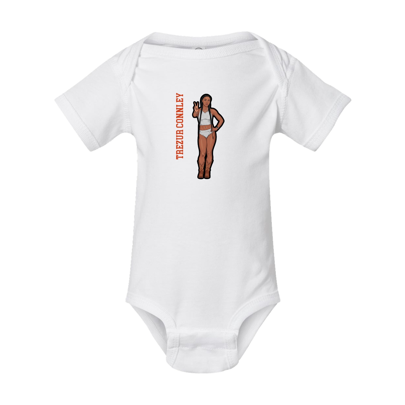 Baby Onesie — Name Vertical in White