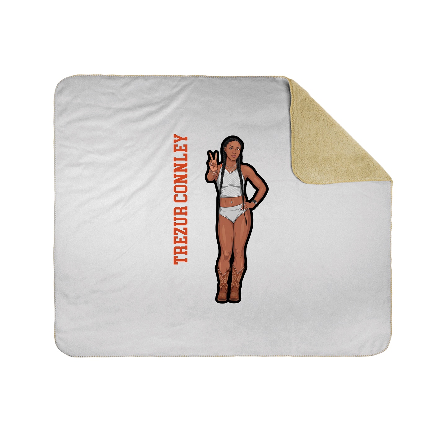 Throw Blanket — Name Vertical in White
