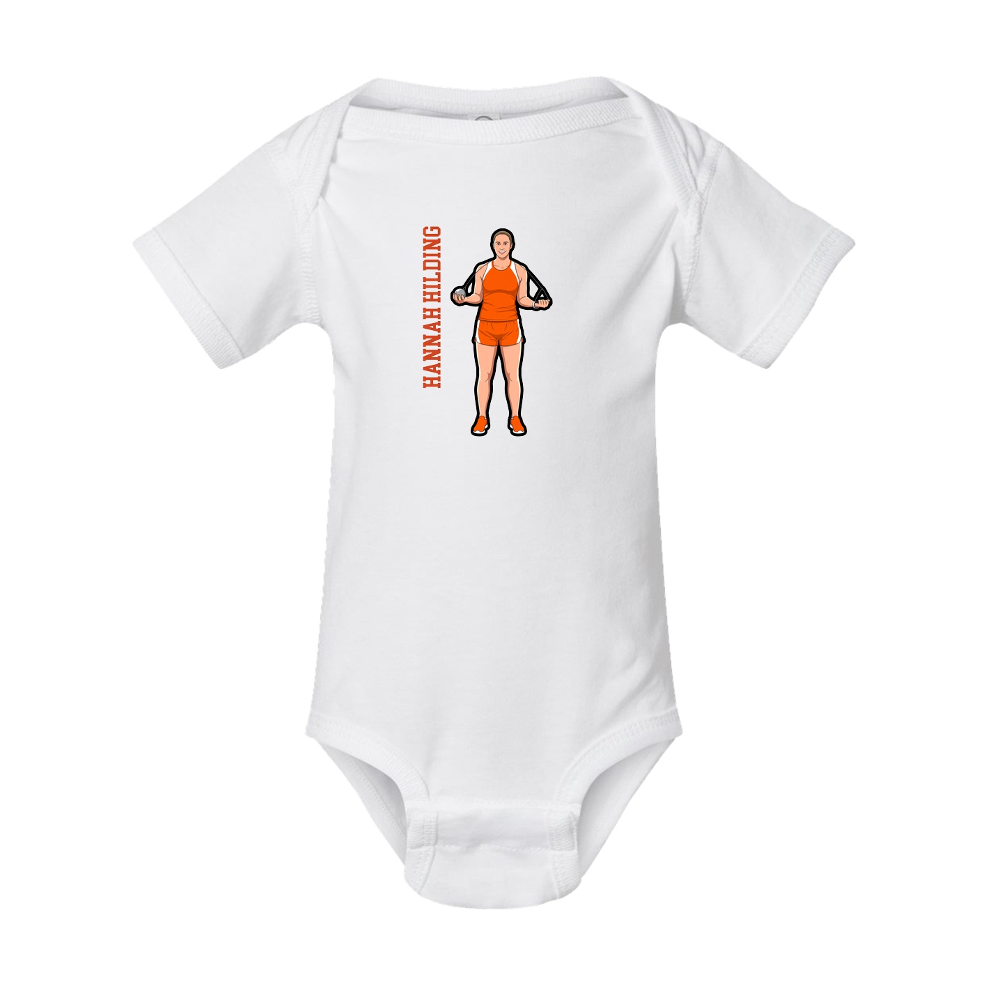 Baby Onesie — Name Vertical in White