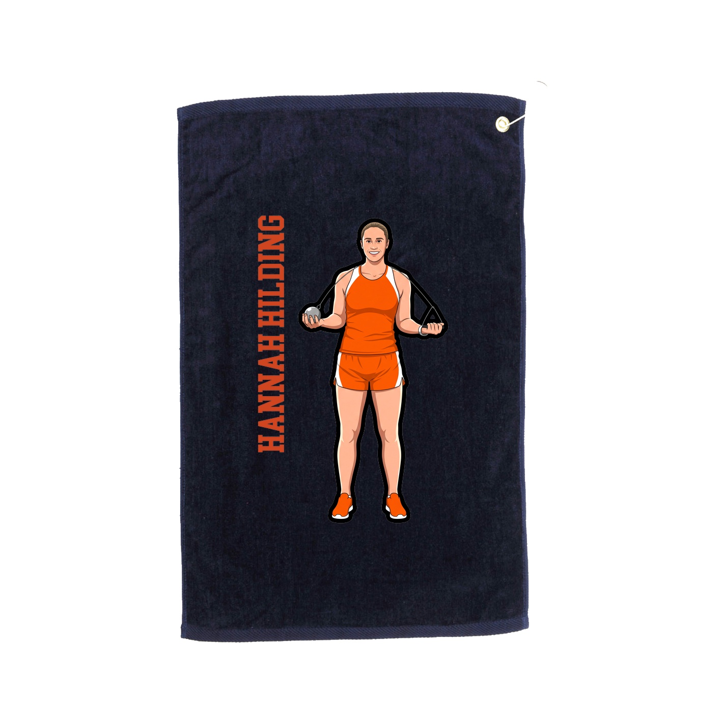 Golf Towel — Name Vertical in Navy