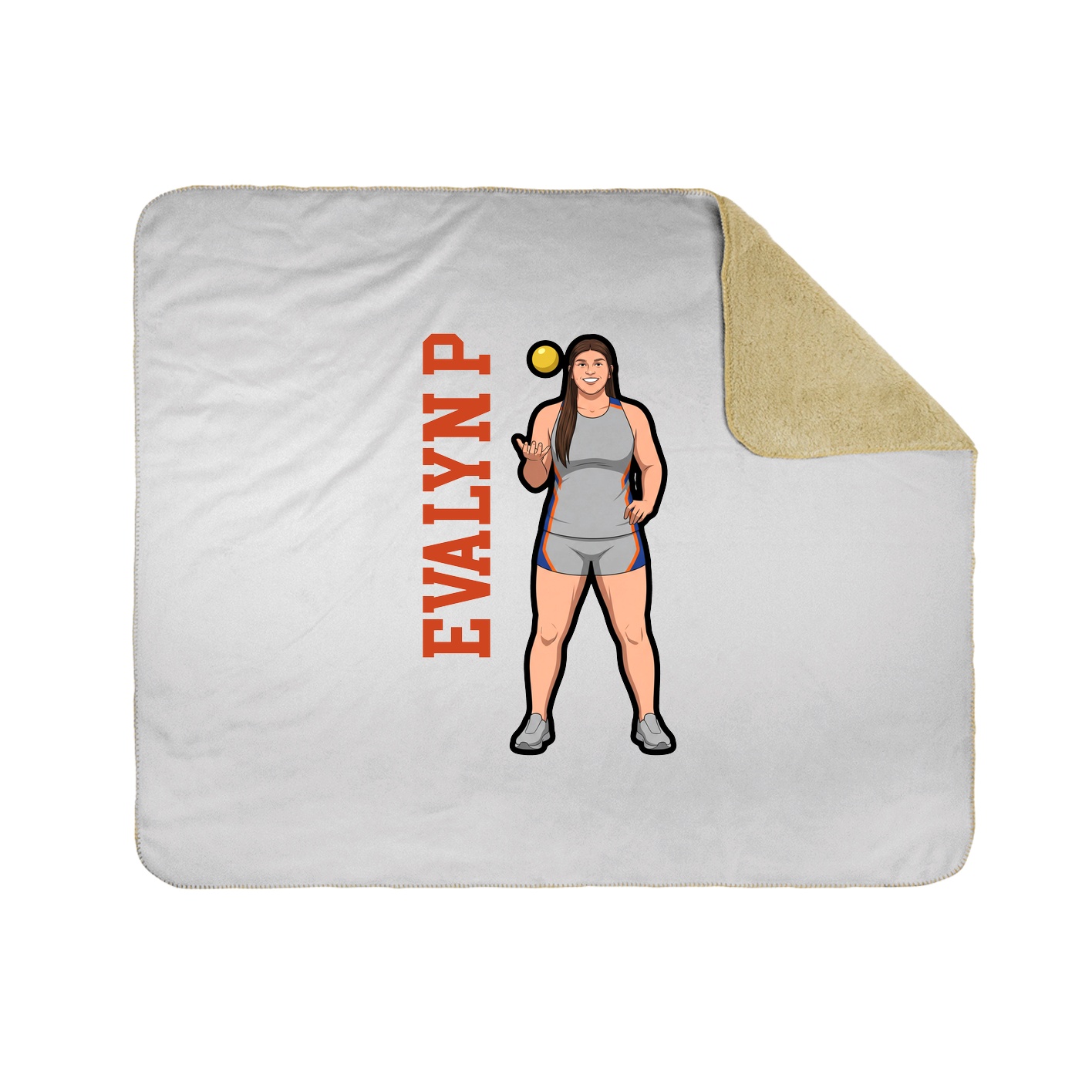 Throw Blanket — Name Vertical in White