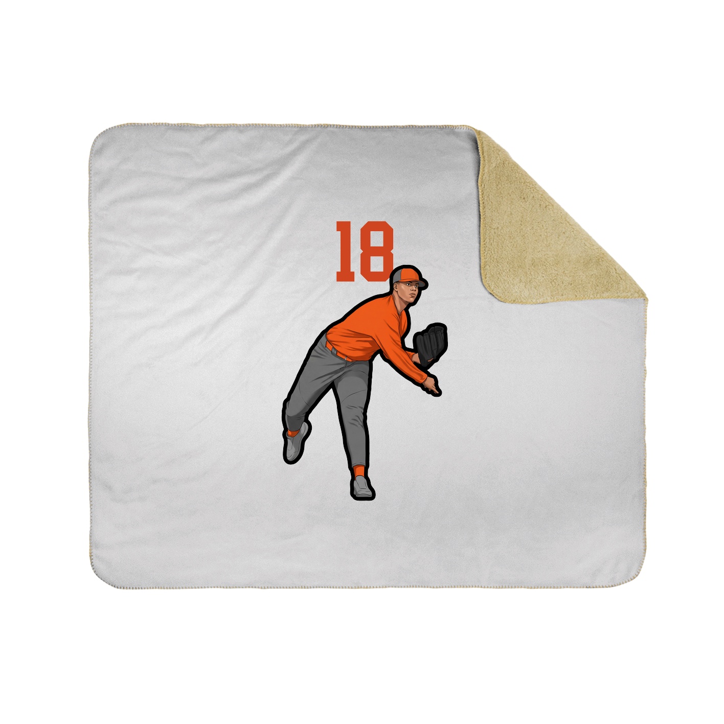 Throw Blanket — Number Top in White
