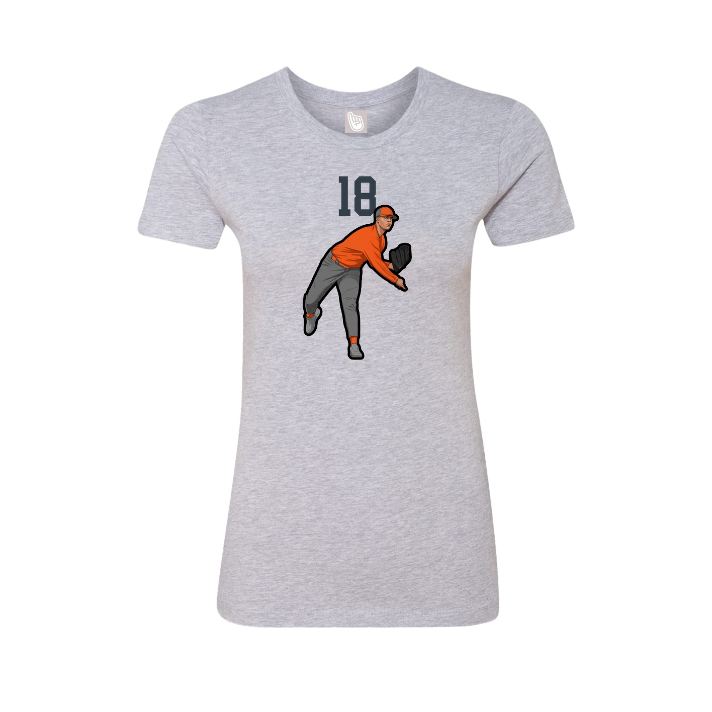 Fitted Women's Tee — Number Top in Grey