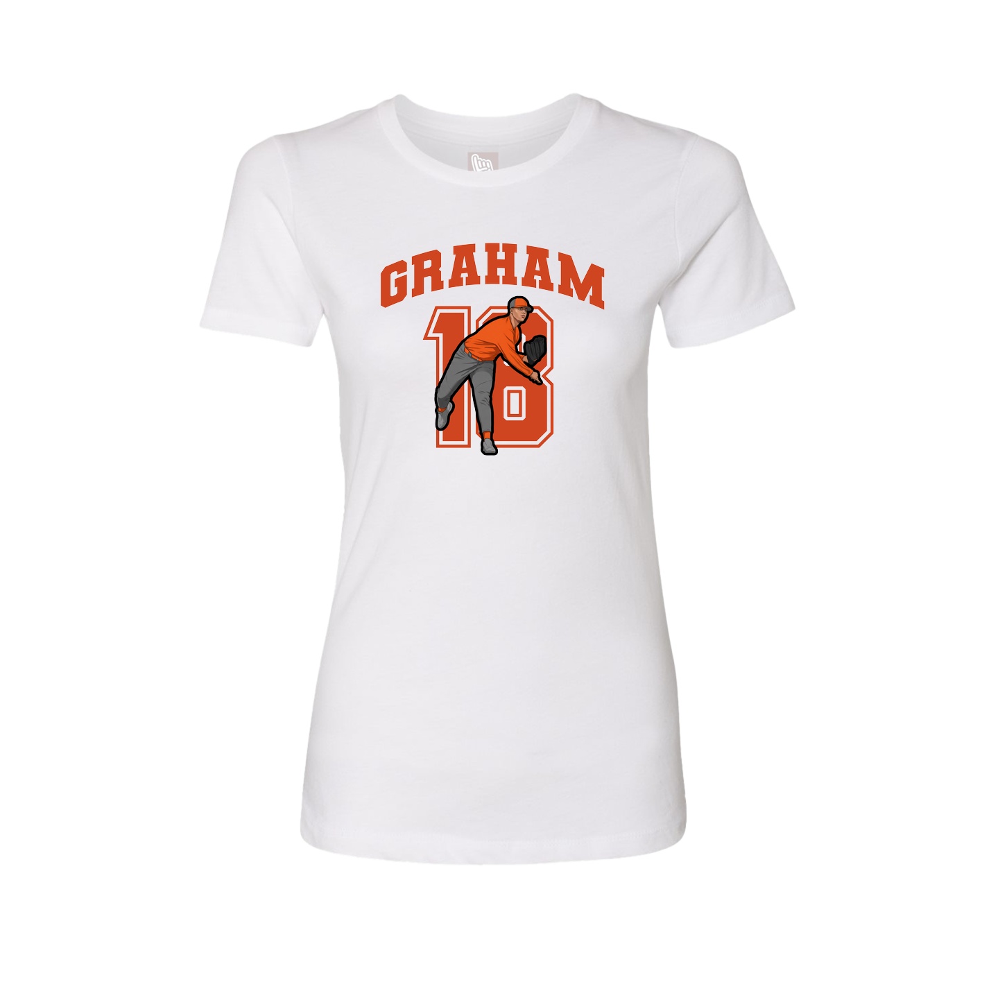 Fitted Women's Tee — Number in White