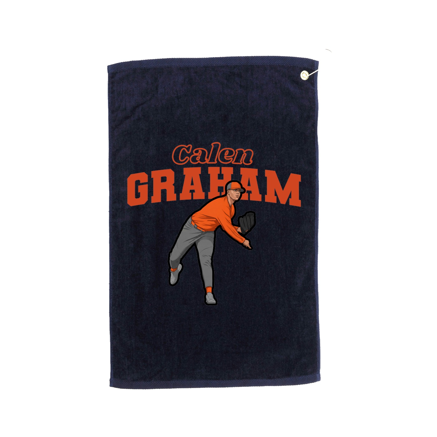 Golf Towel — Name Arch in Navy