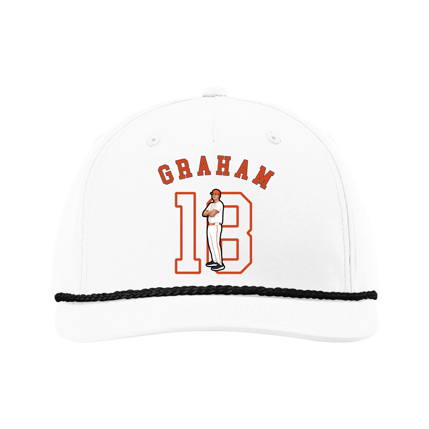 Five-Panel Classic Rope Cap — Shirsey Arch in White