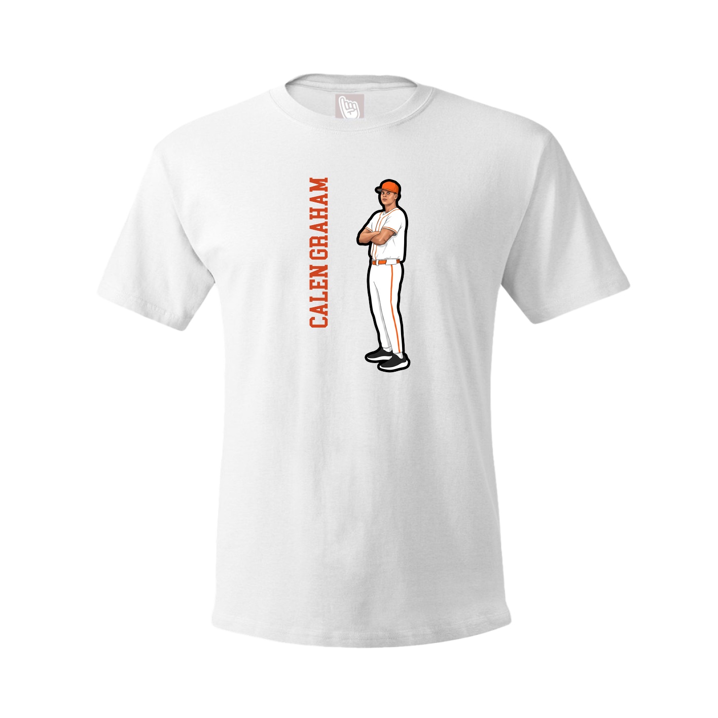 Youth Tee — Name Vertical in White