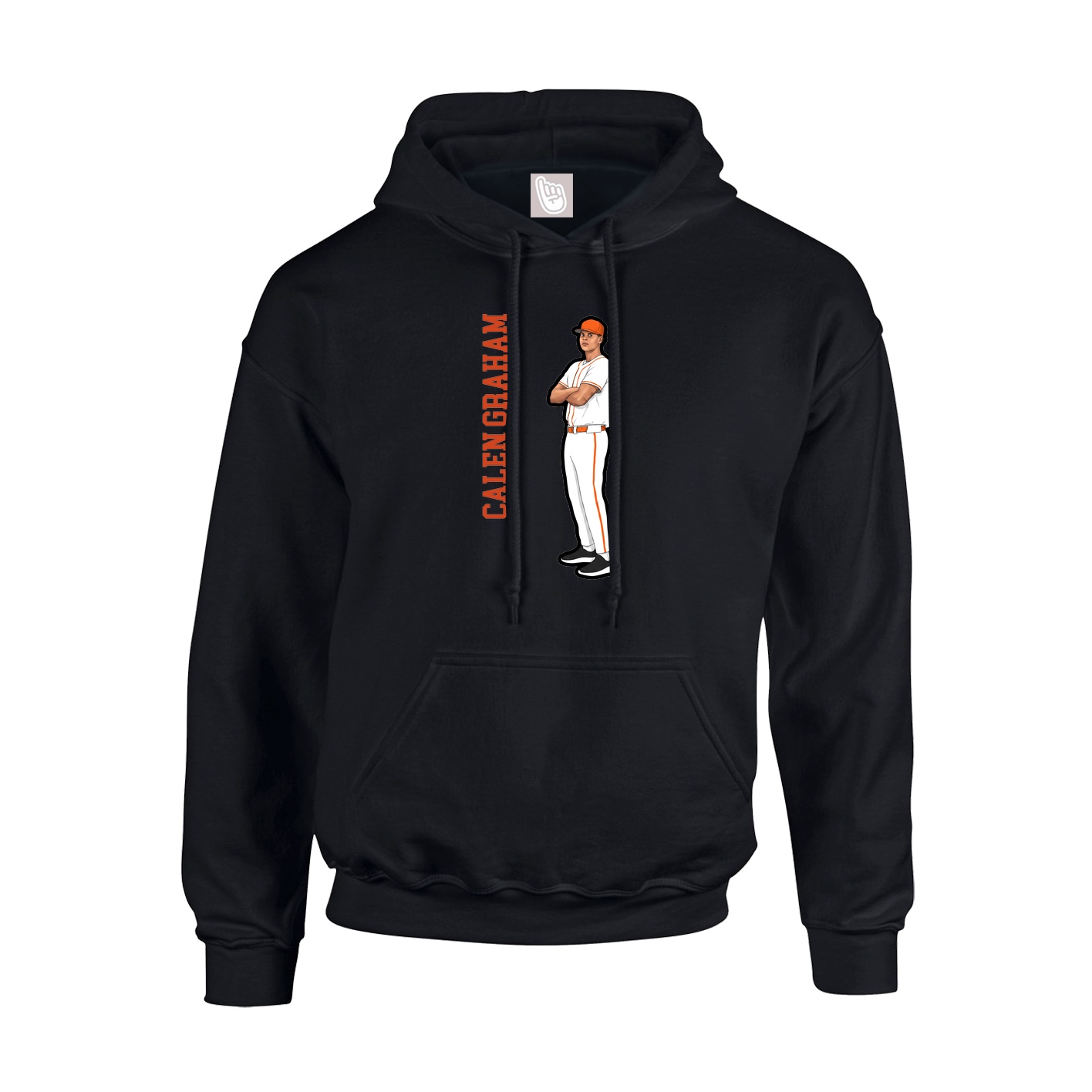 Youth Hoodie — Name Vertical in Black