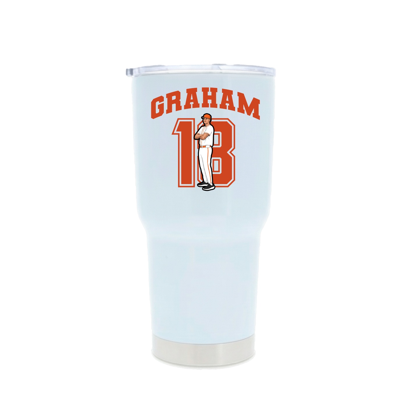 30oz Stainless Steel Tumbler — Number in White