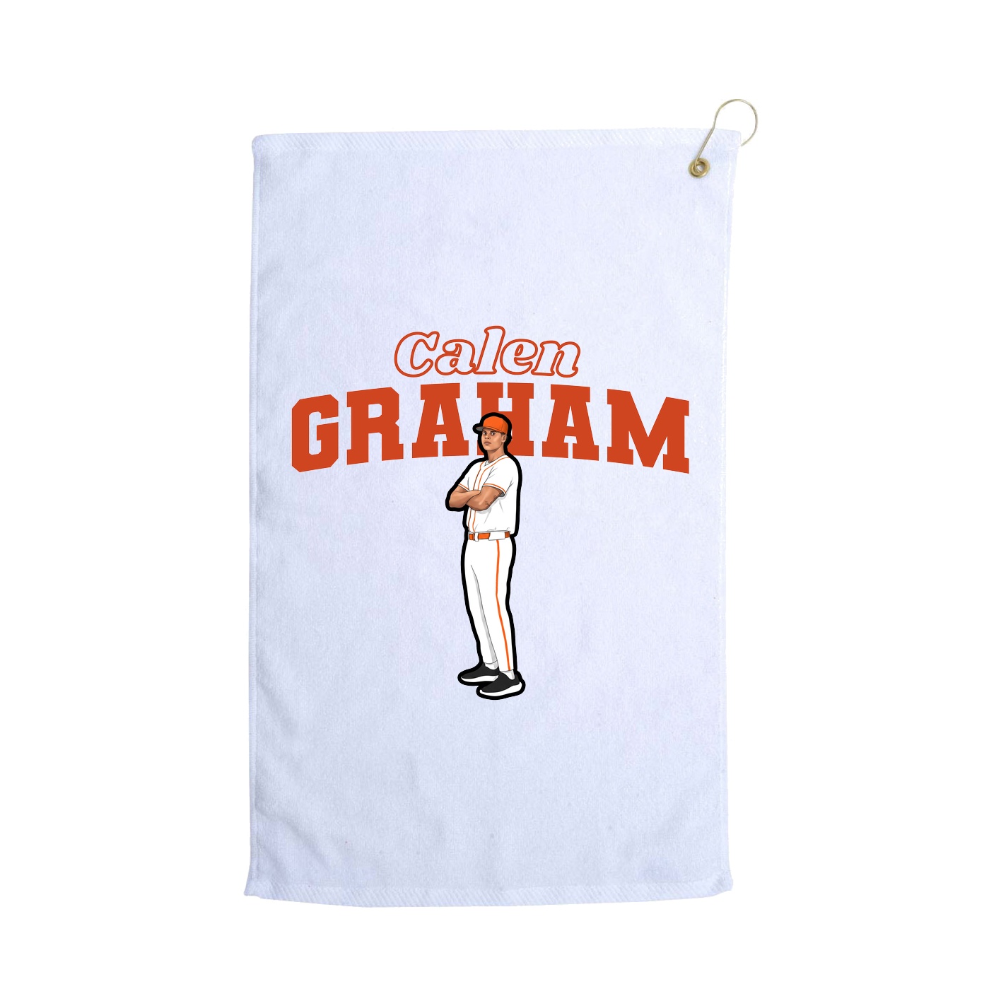Golf Towel — Name Arch in White
