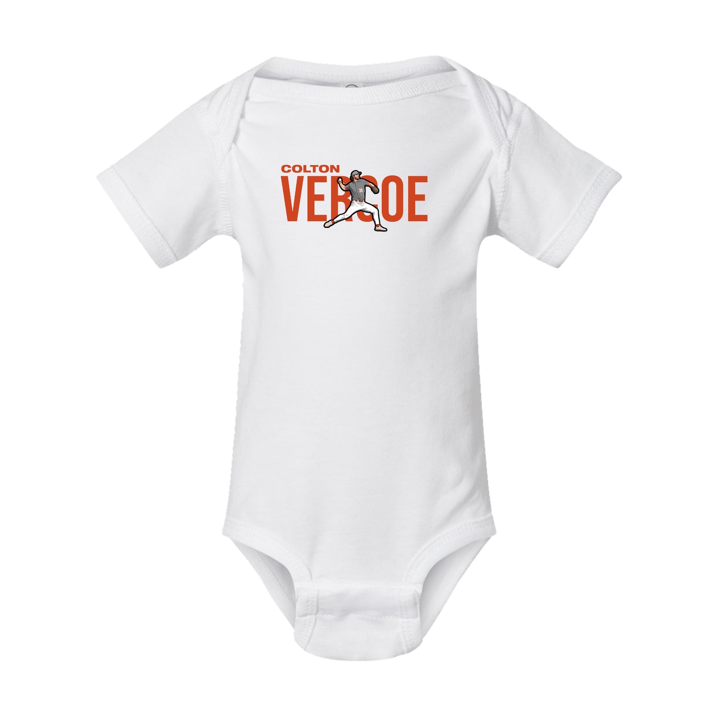 Baby Onesie — Player Name in White