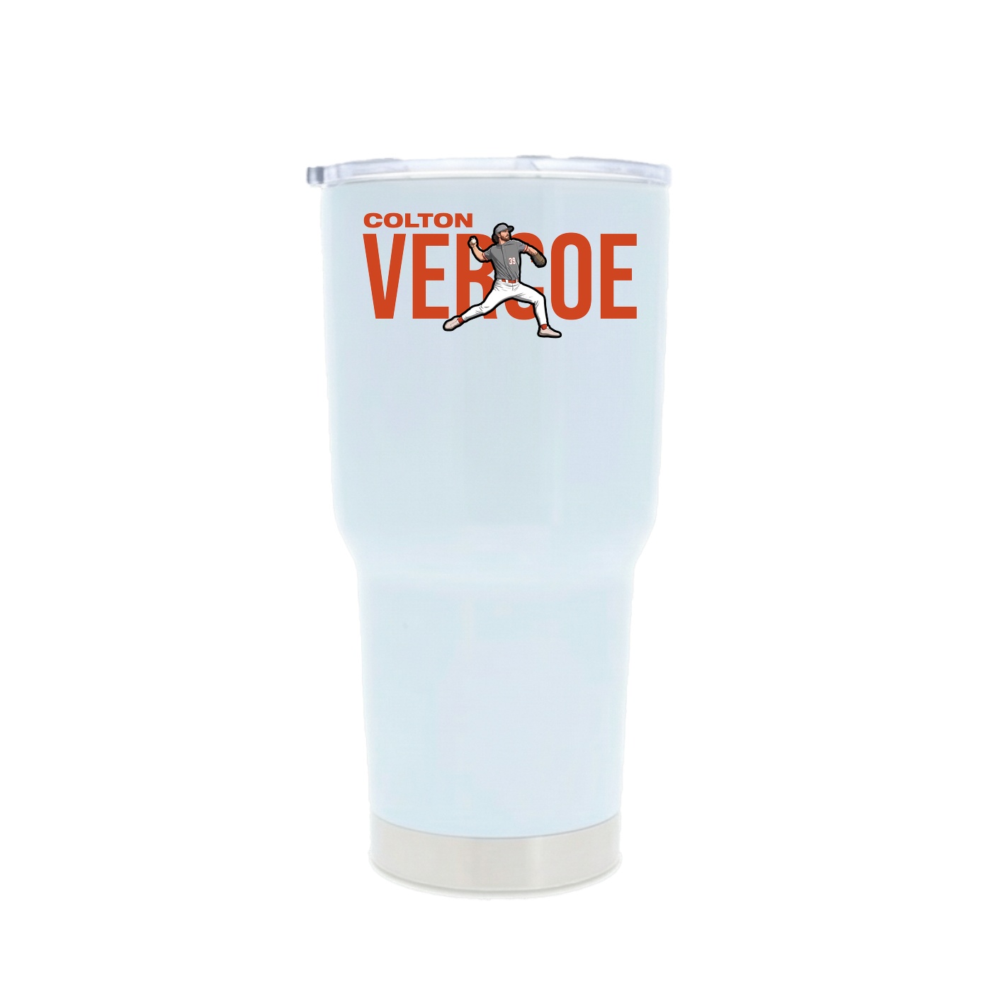 30oz Stainless Steel Tumbler — Player Name in White