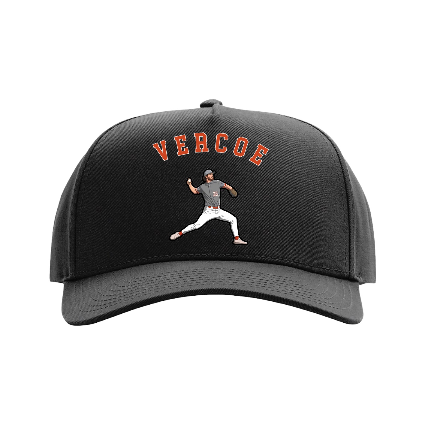 Full Fabric Five-Panel Champ Cap — Shirsey Arch in Black