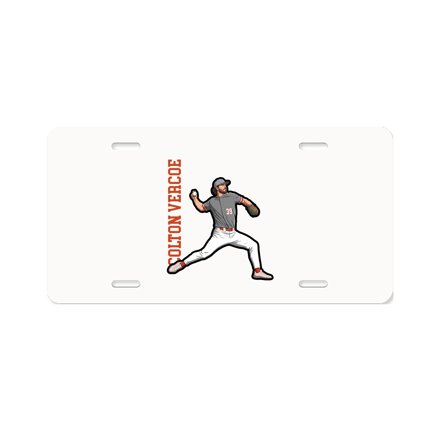 License Plate — Name Vertical in Classic