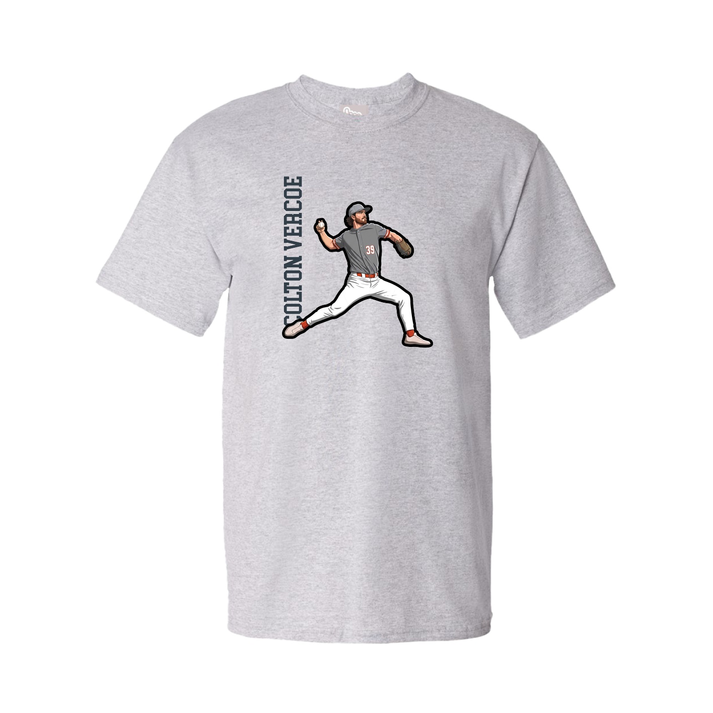 Tee — Name Vertical in Grey