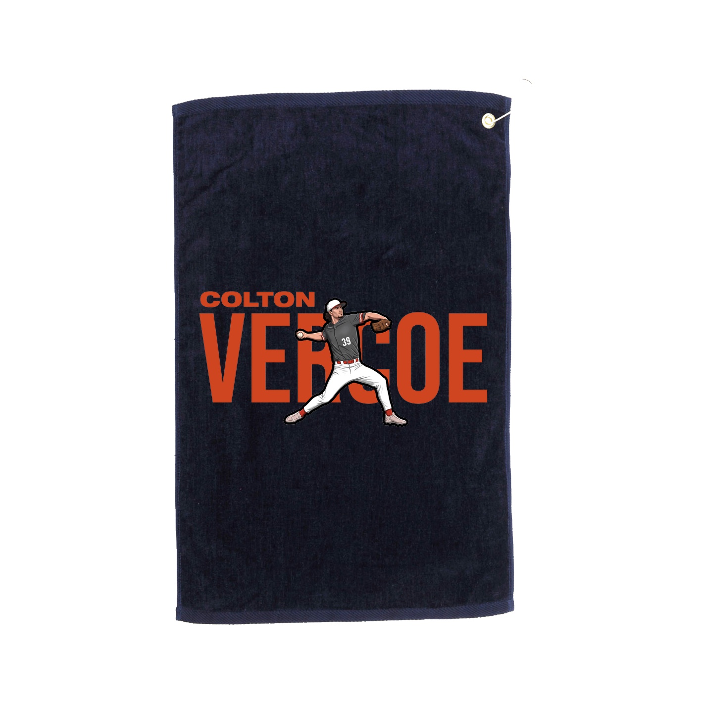 Golf Towel — Player Name in Navy