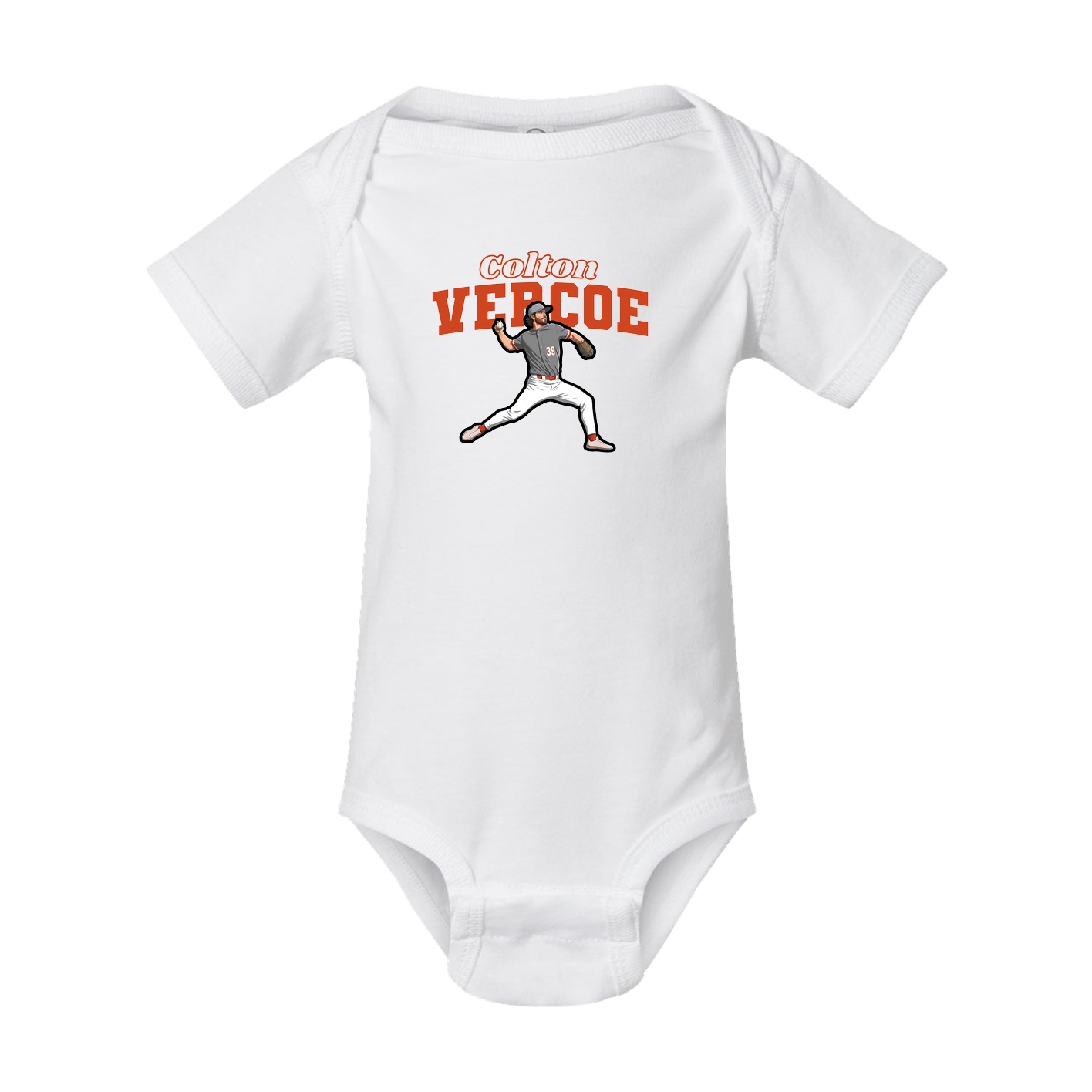 Baby Onesie — Name Arch in White