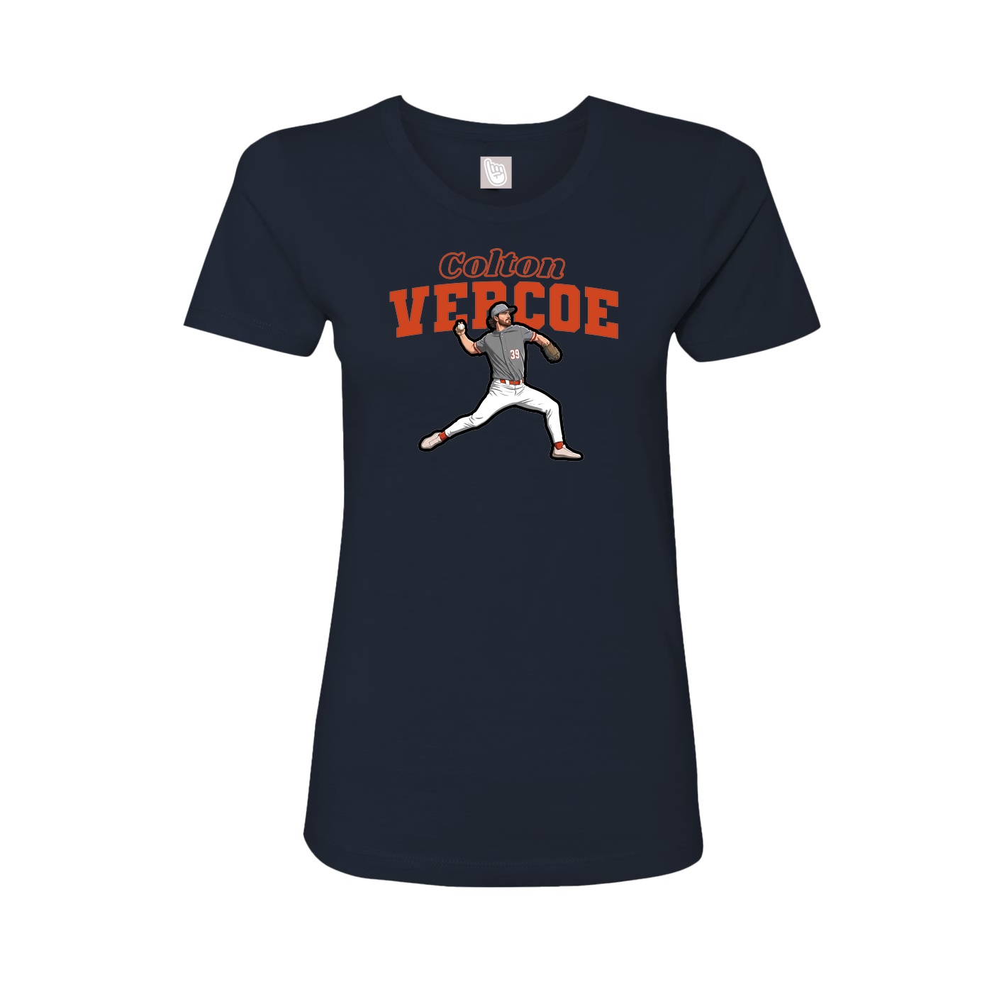 Fitted Women's Tee — Name Arch in Navy