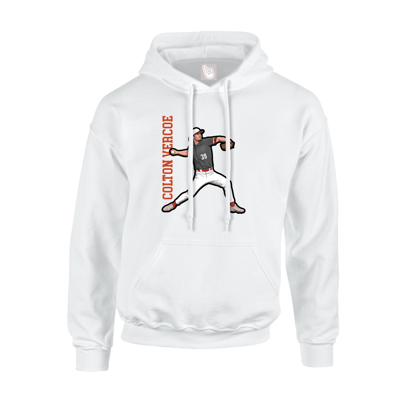 Youth Hoodie — Name Vertical in White