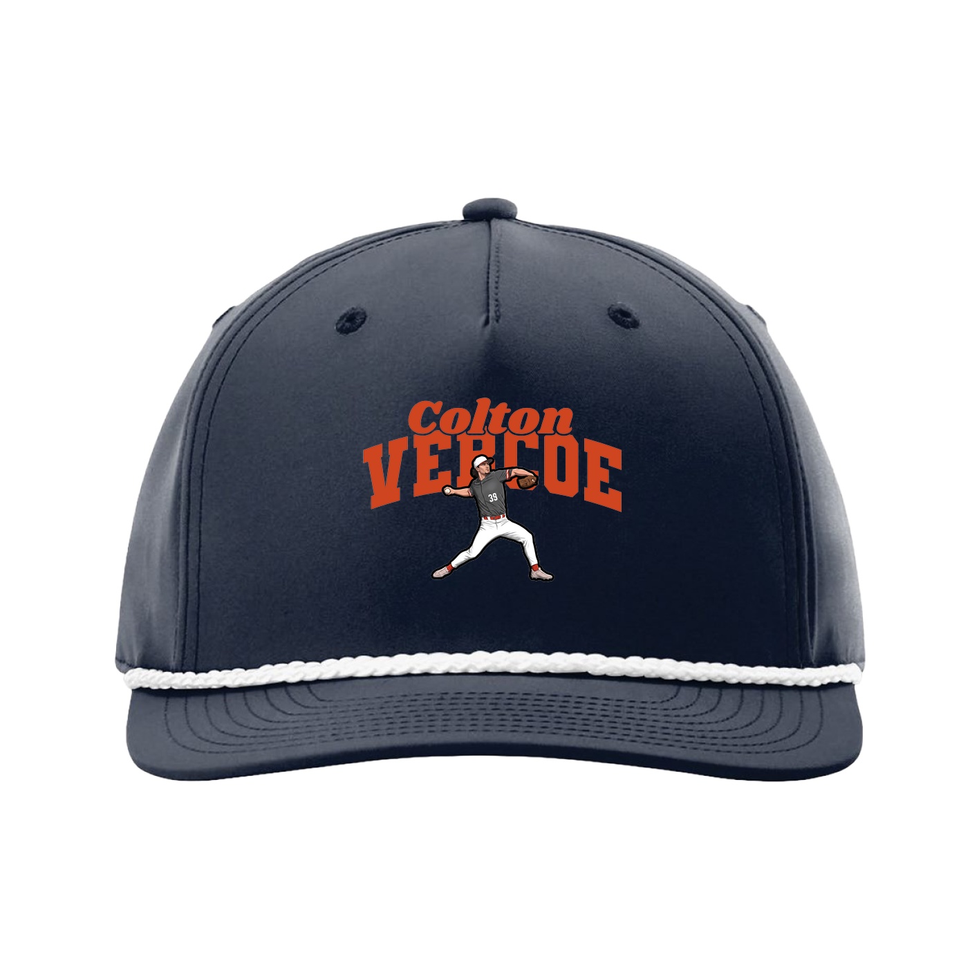 Five-Panel Classic Rope Cap — Signature Arch in Navy