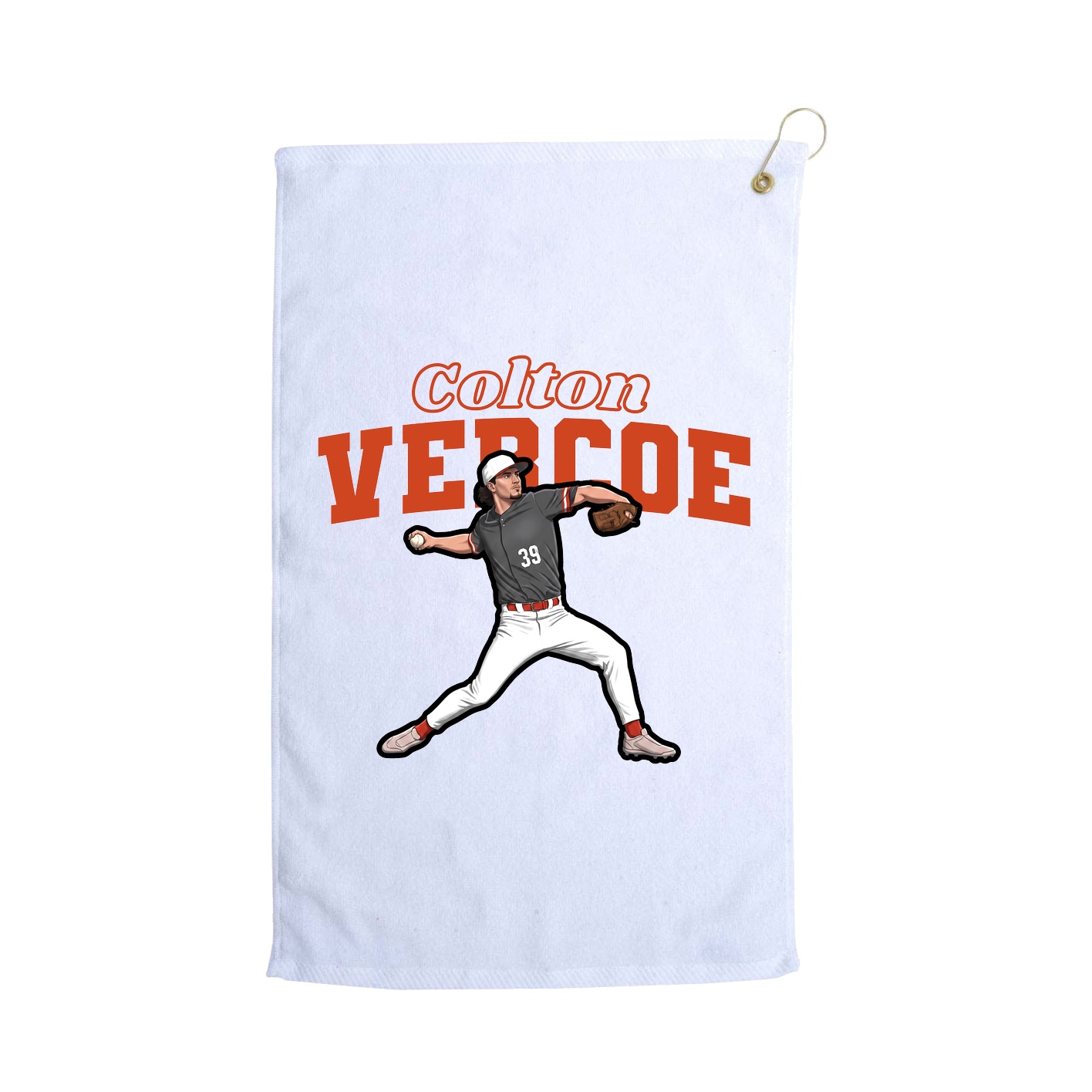 Golf Towel — Name Arch in White