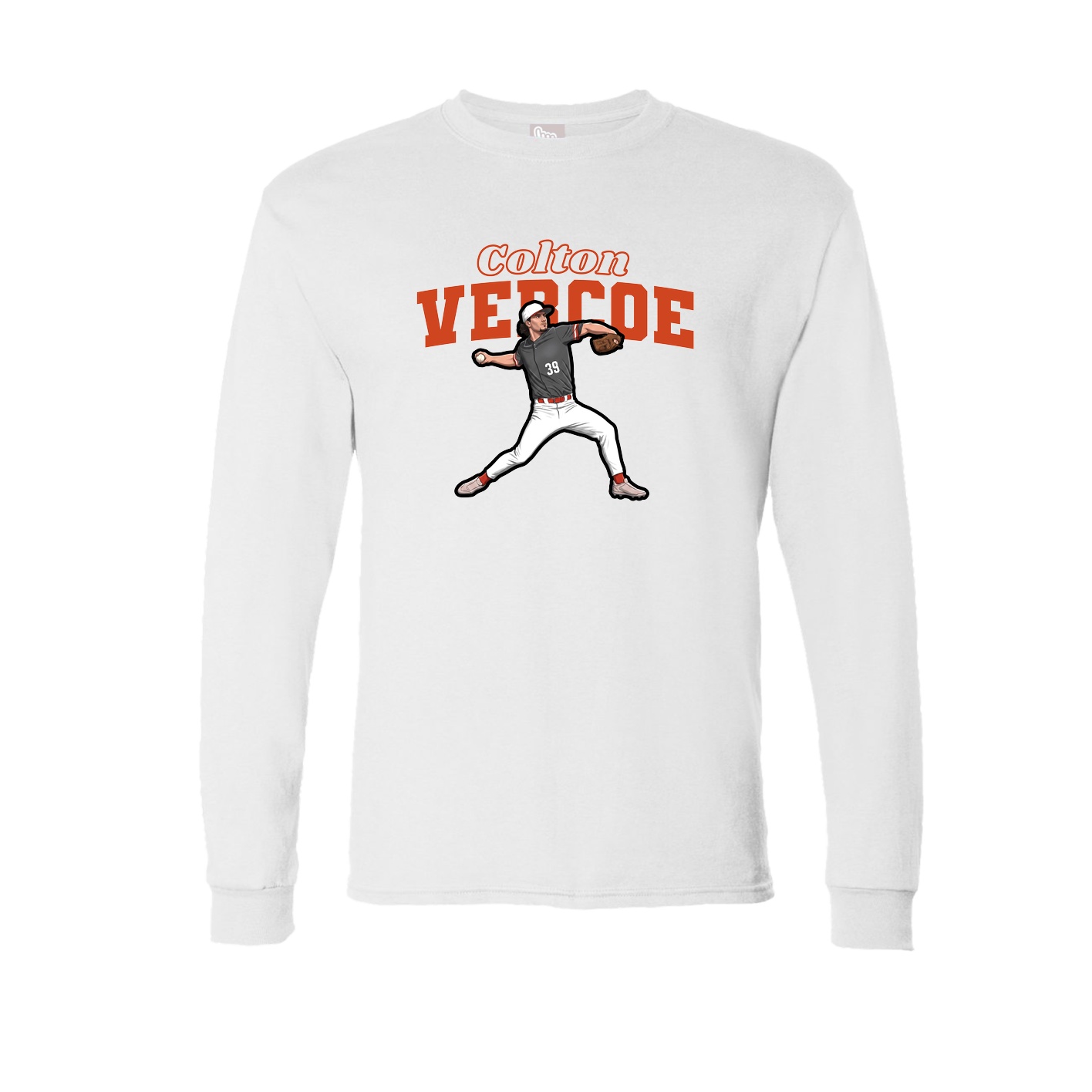 Long Sleeve Tee — Name Arch in White