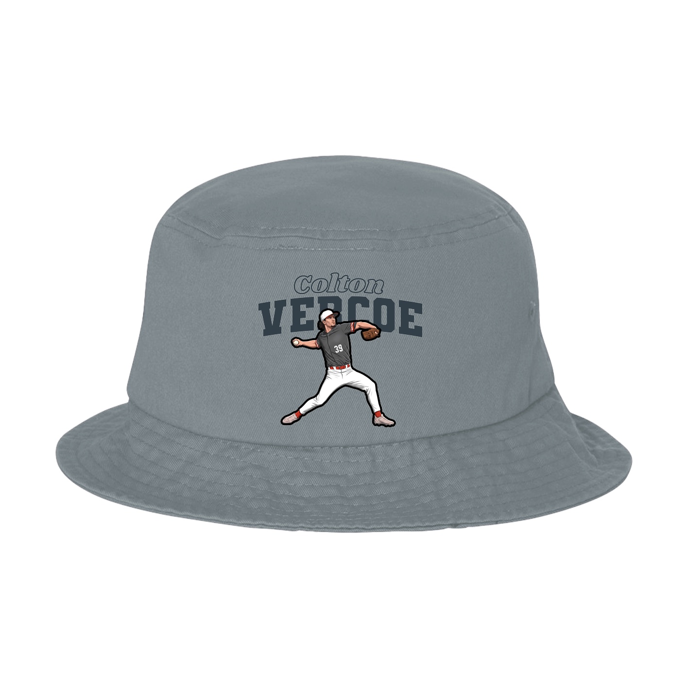 Bucket Cap — Name Arch in Grey