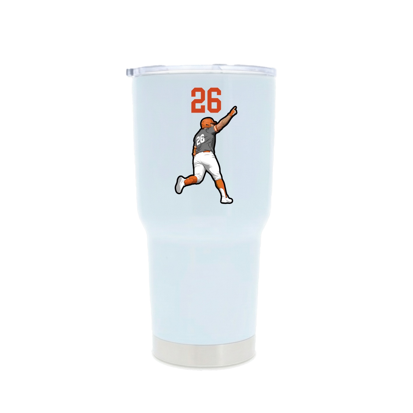 30oz Stainless Steel Tumbler — Number Top in White