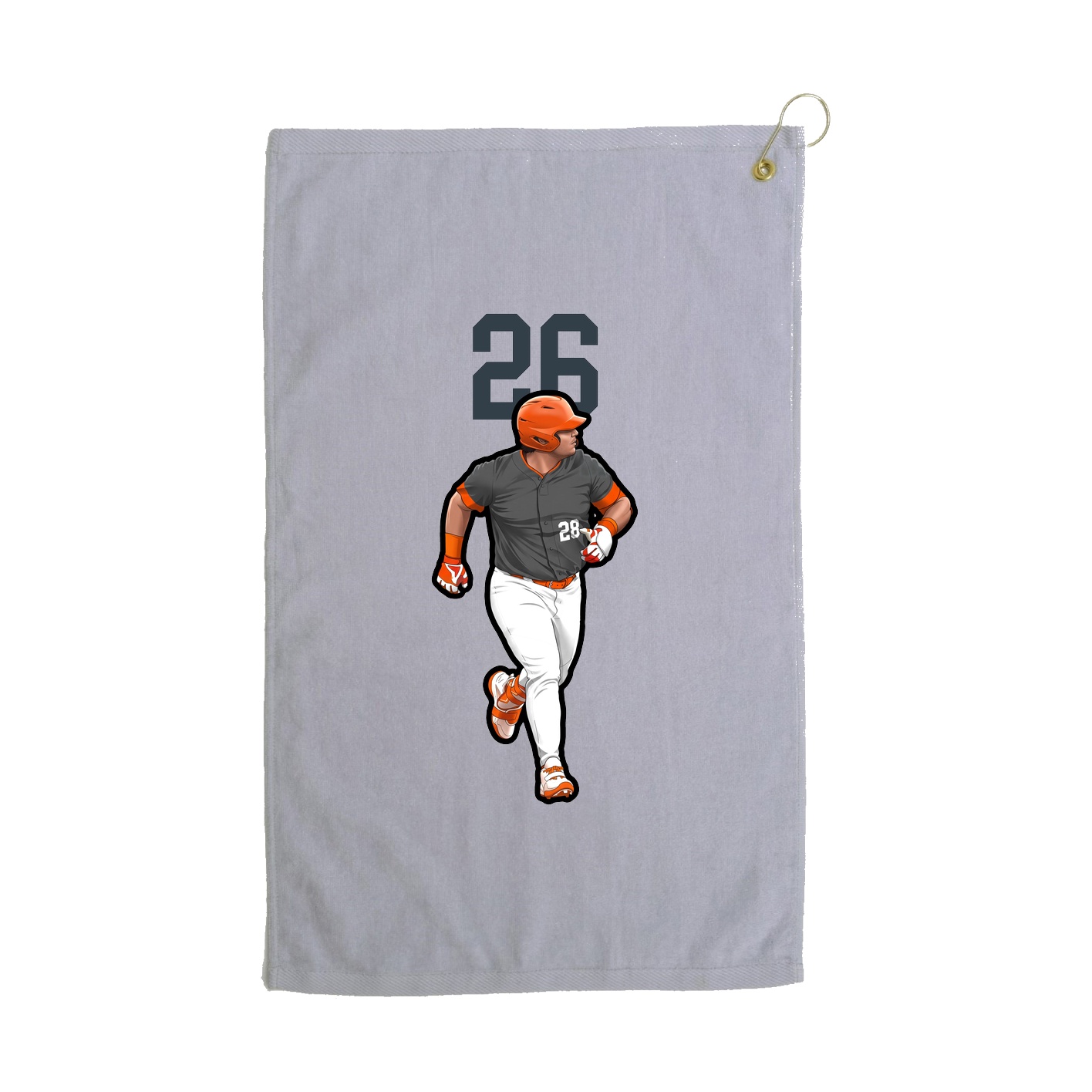 Golf Towel — Number Top in Grey