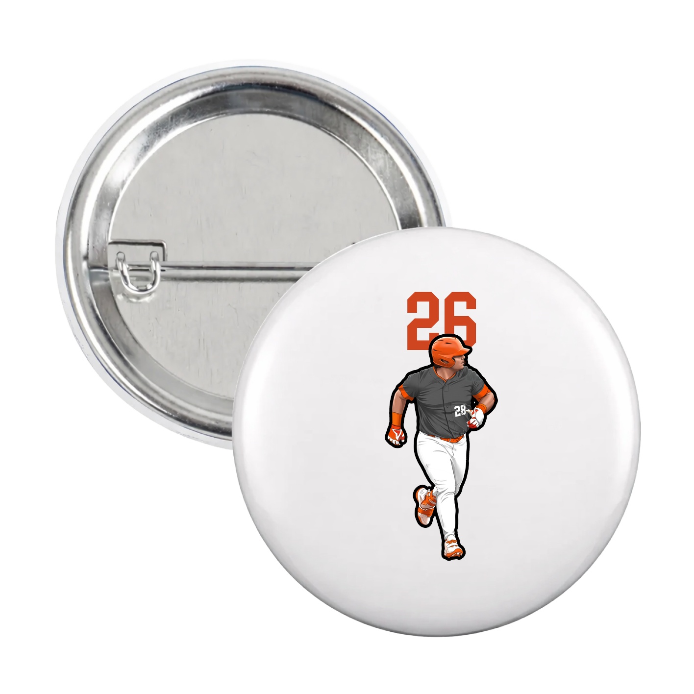 Game Day Button — Number Top in White