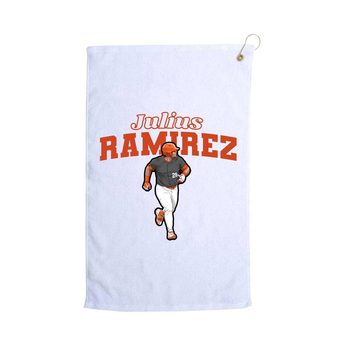 Golf Towel — Name Arch in White