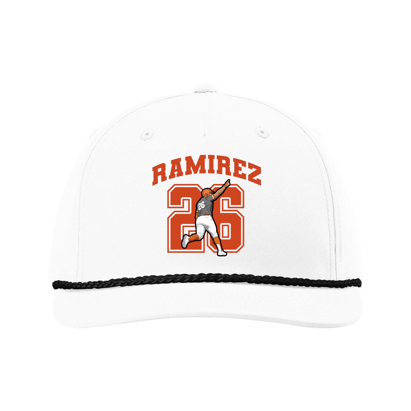 Five-Panel Classic Rope Cap — Number in White