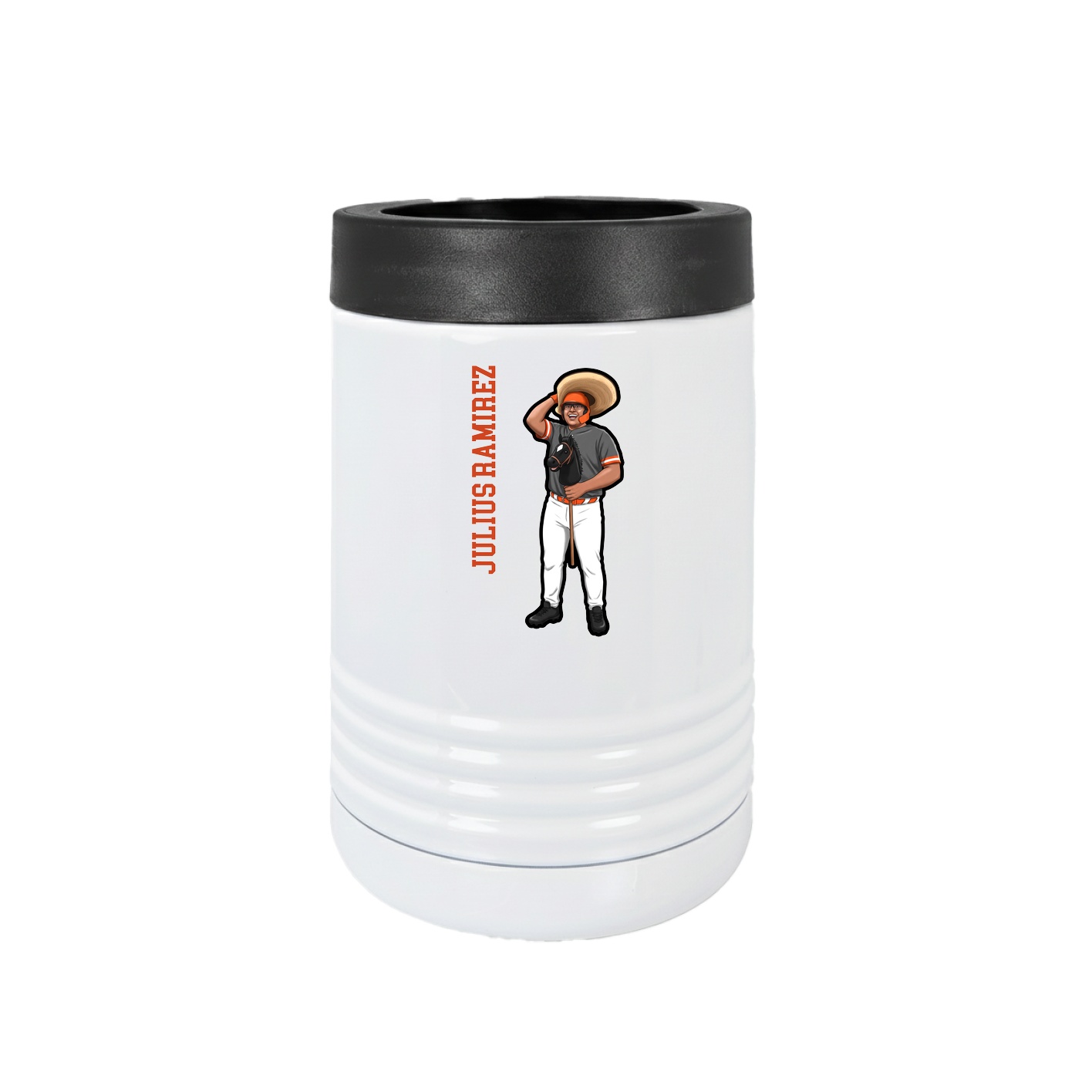 Beverage Holder — Name Vertical in White