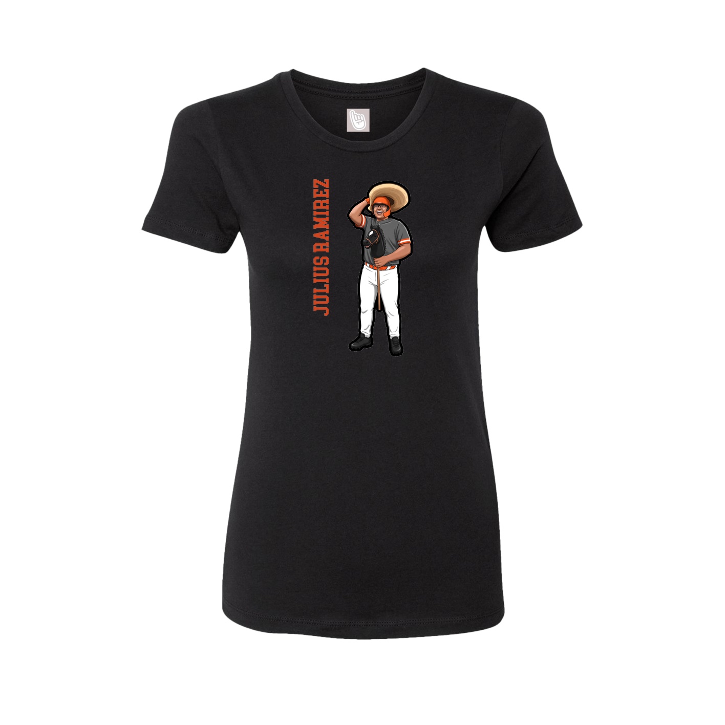 Fitted Women's Tee — Name Vertical in Black