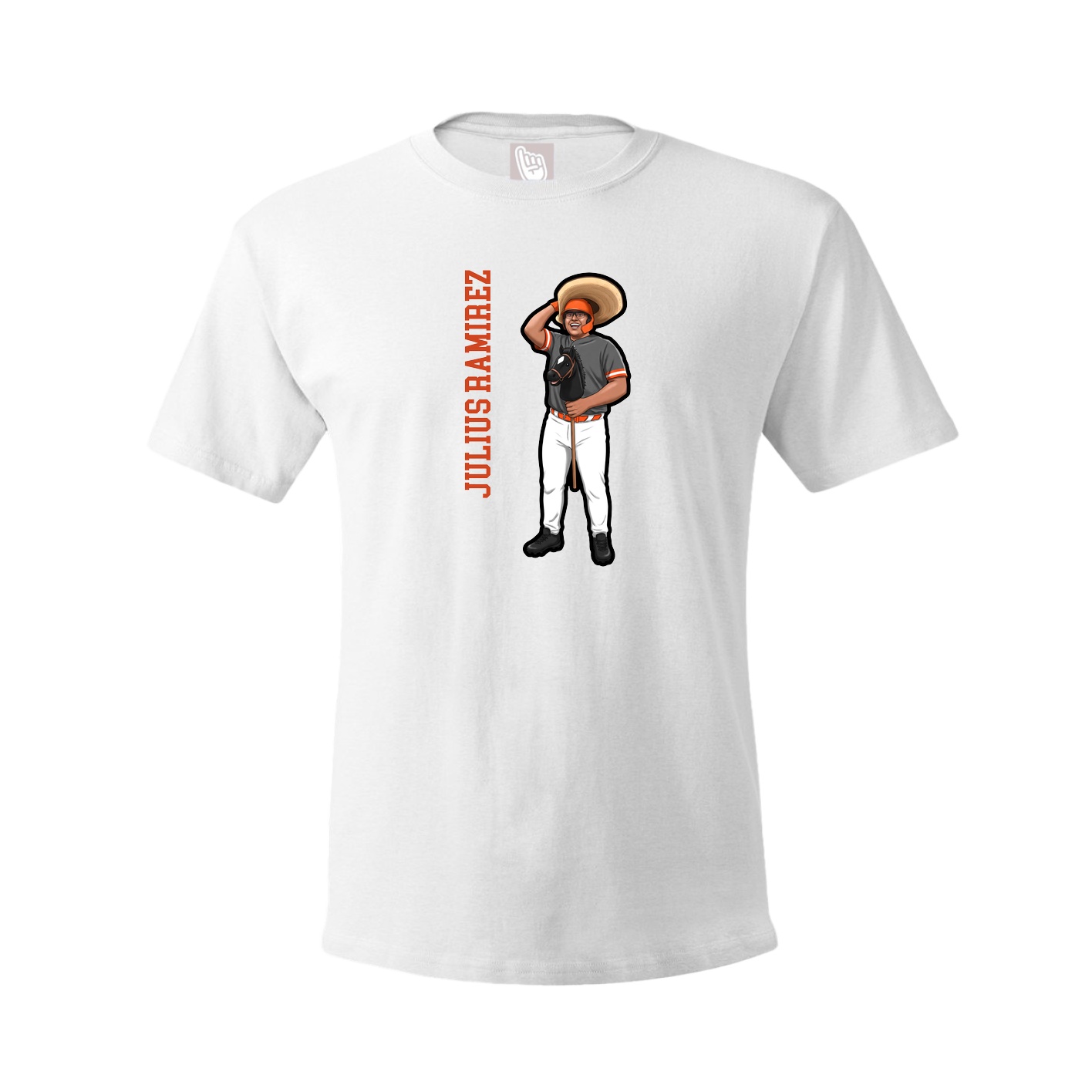 Youth Tee — Name Vertical in White