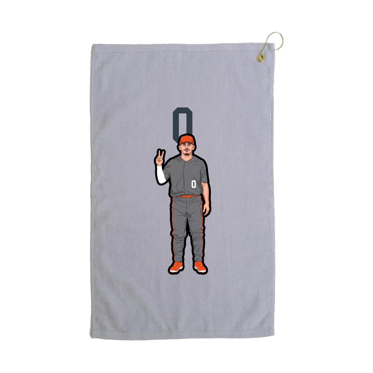Golf Towel — Number Top in Grey