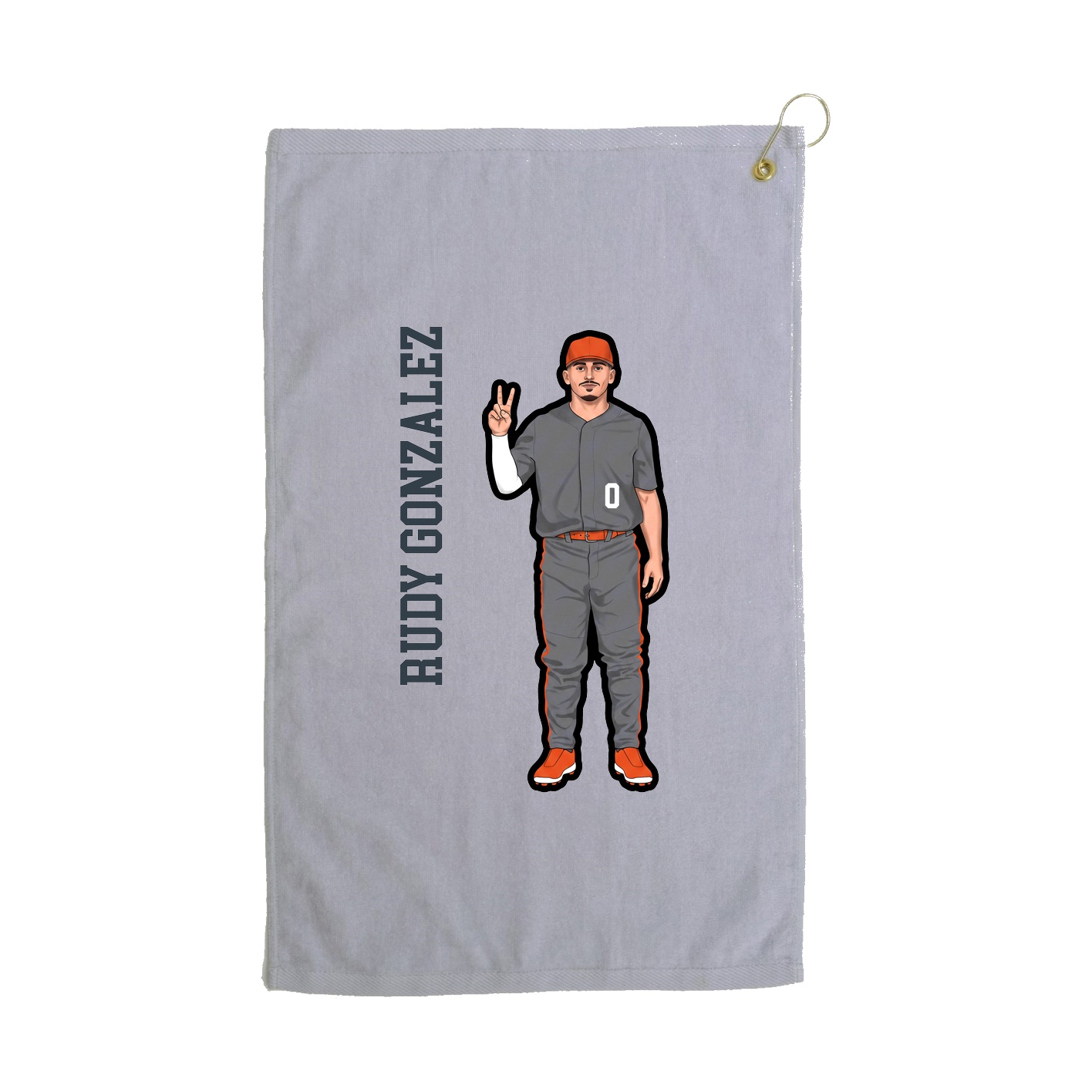 Golf Towel — Name Vertical in Grey