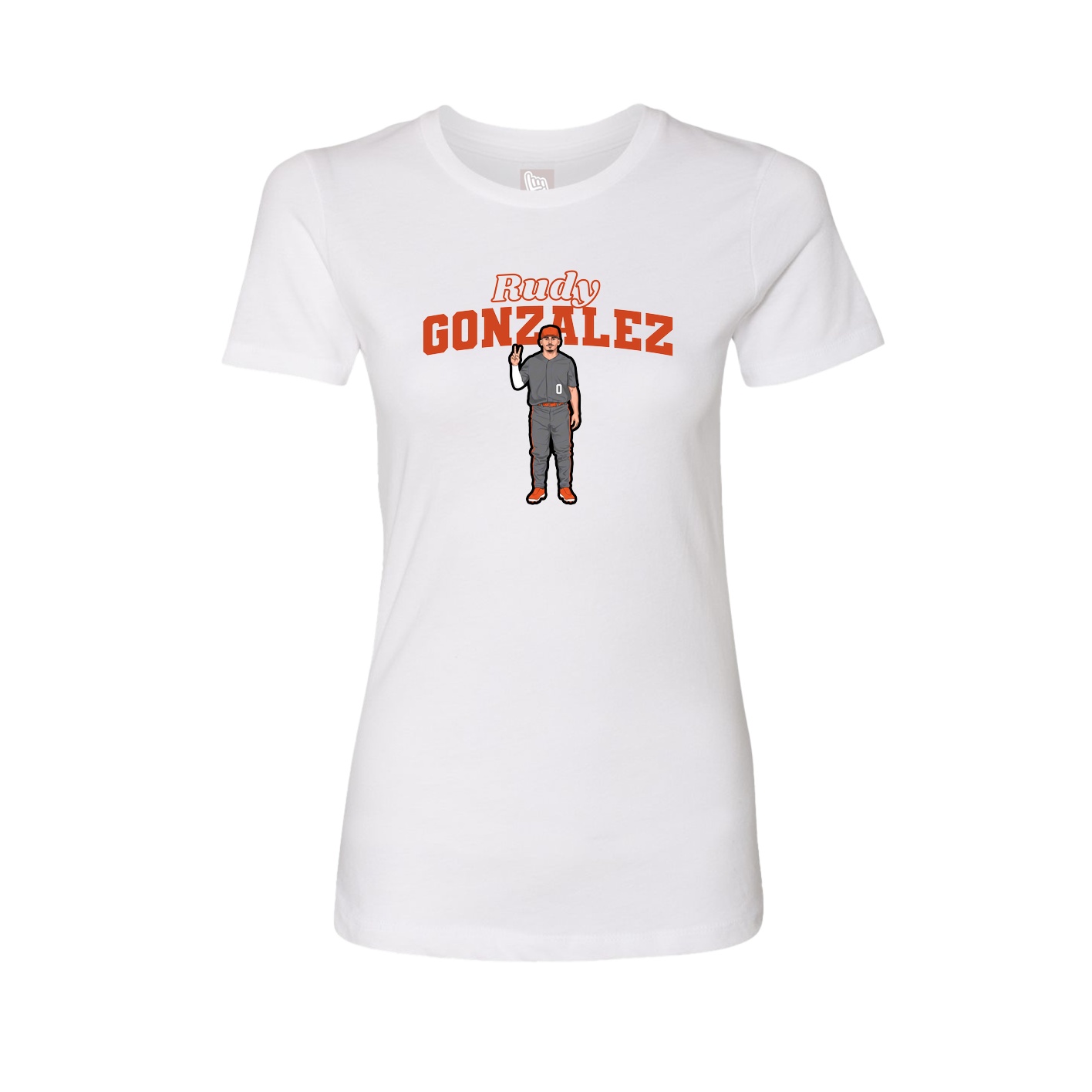 Fitted Women's Tee — Name Arch in White